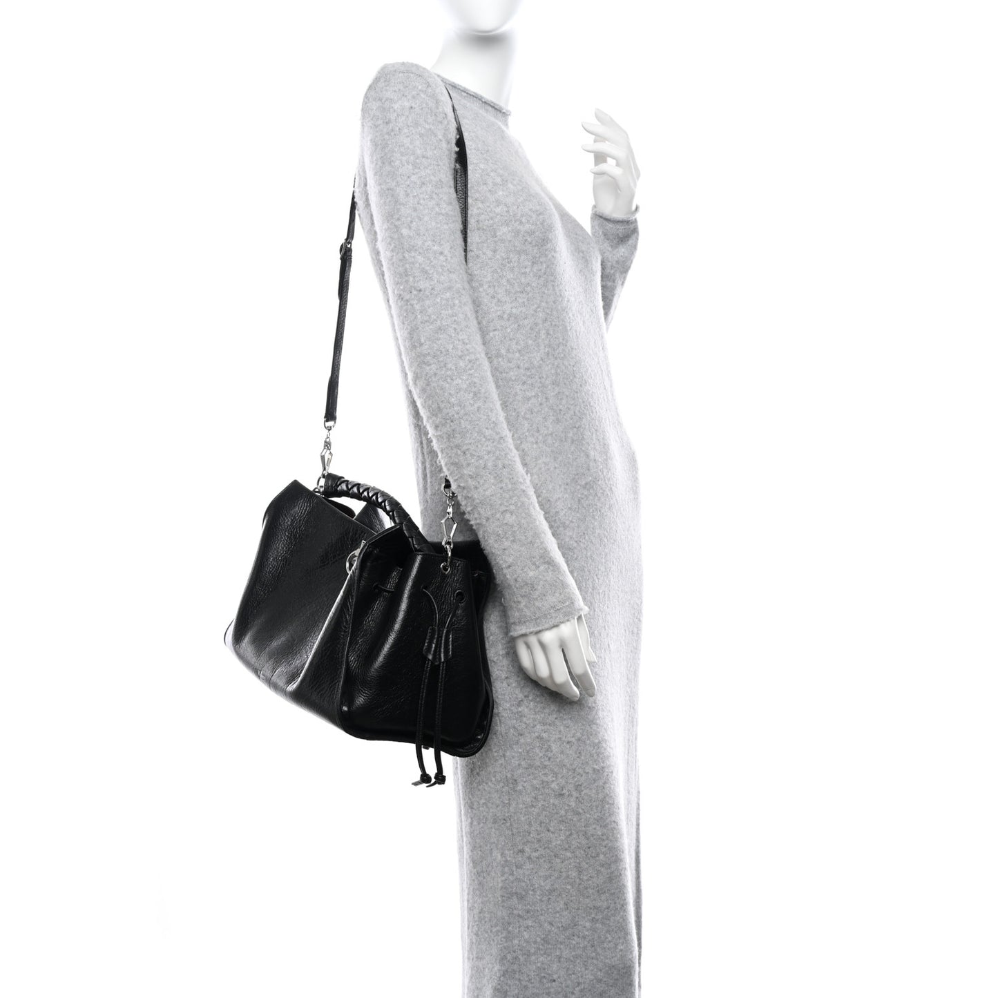 High Shine Calfskin Iris Tote Black