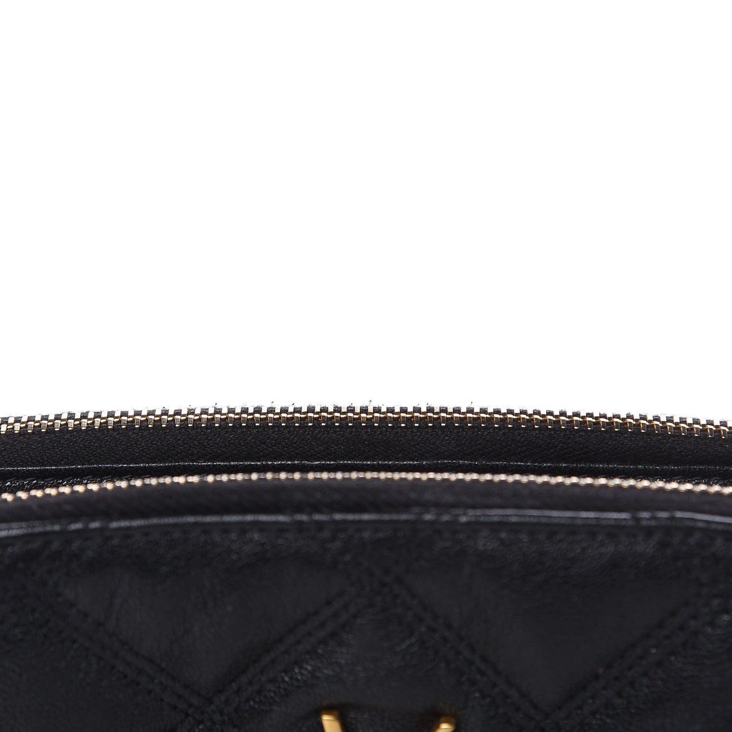 Grained Lambskin Quilted Mini Becky Double Zip Bag Black