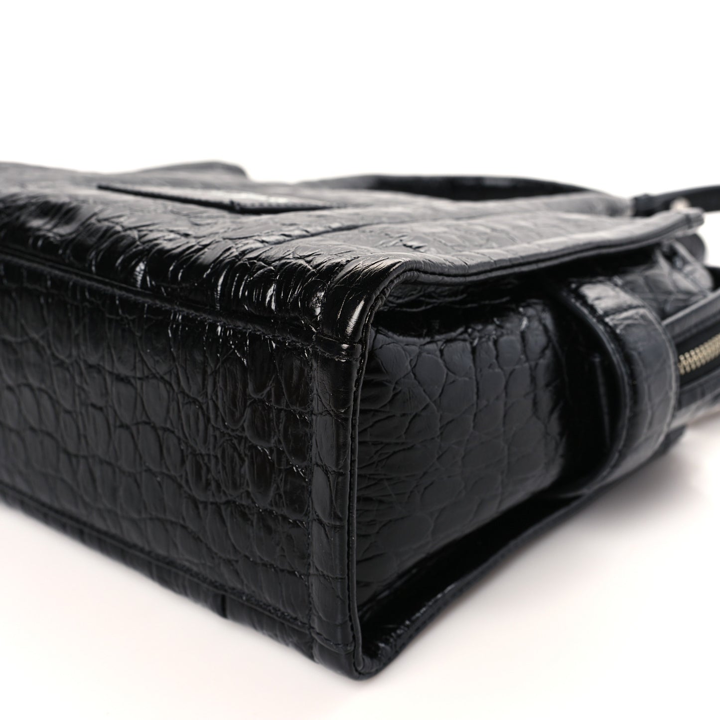 Croc Embossed Small The Tote Bag Black