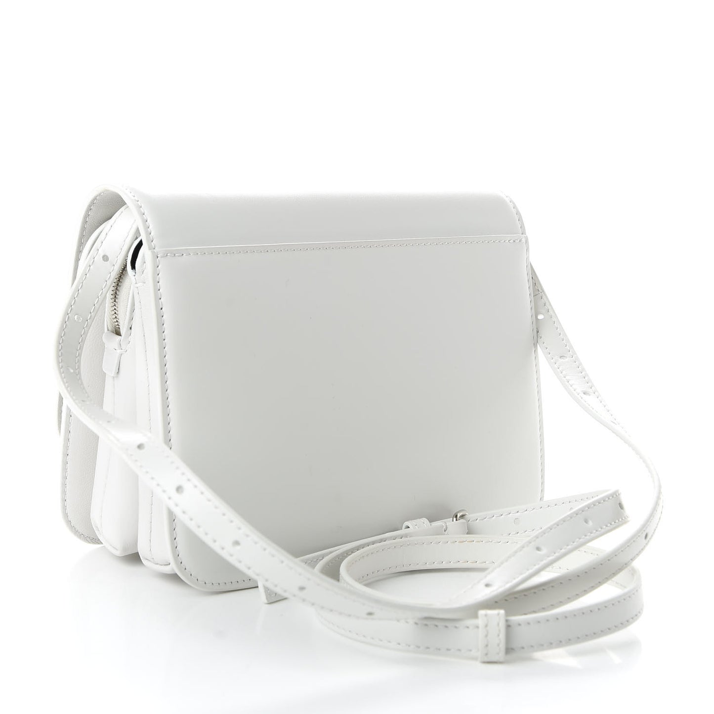 Shiny Box Calfskin Small B Bag White