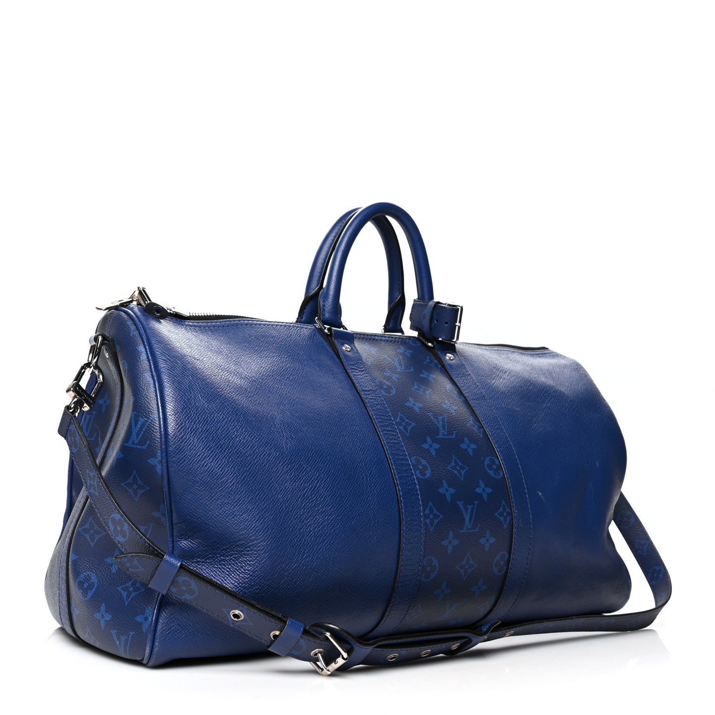 Taiga Monogram Eclipse Keepall Bandouliere 50 Pacific Blue
