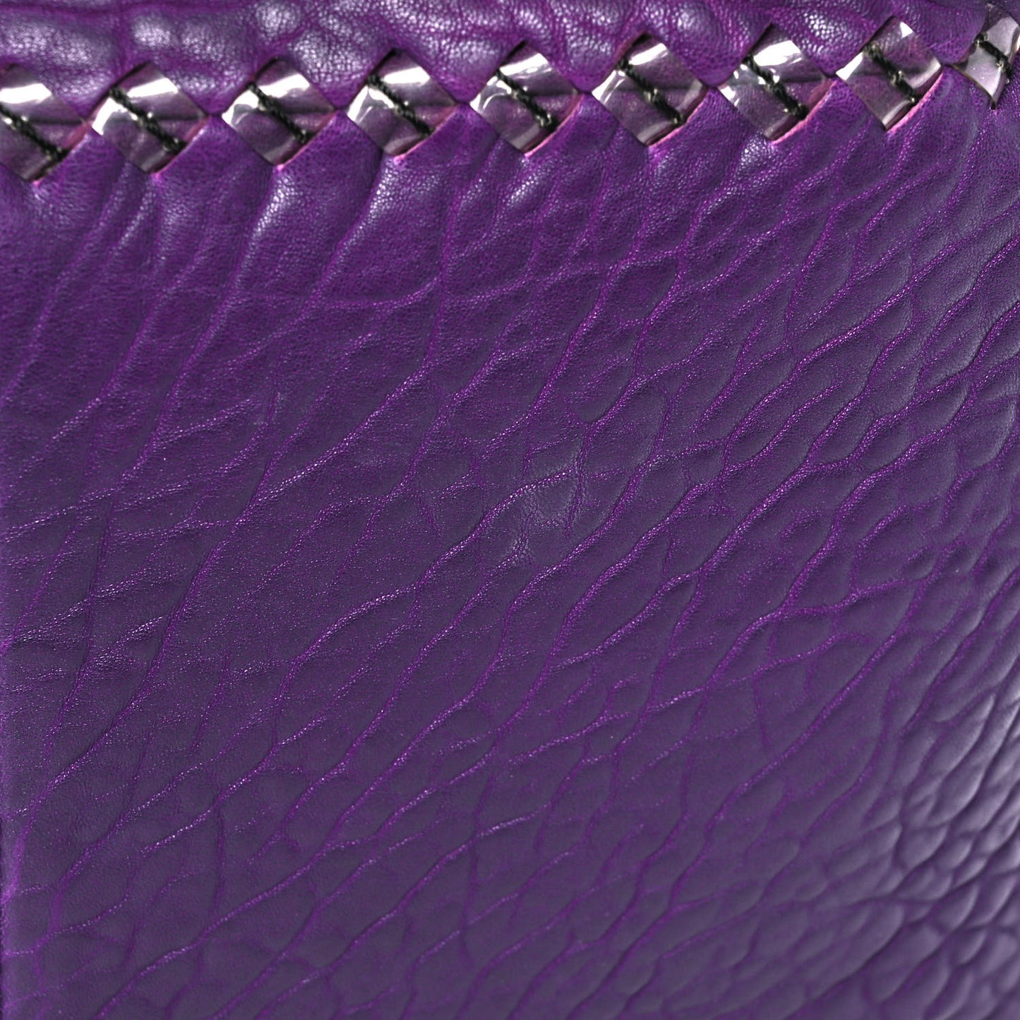Lambskin PVC Intrecciato Tote Purple