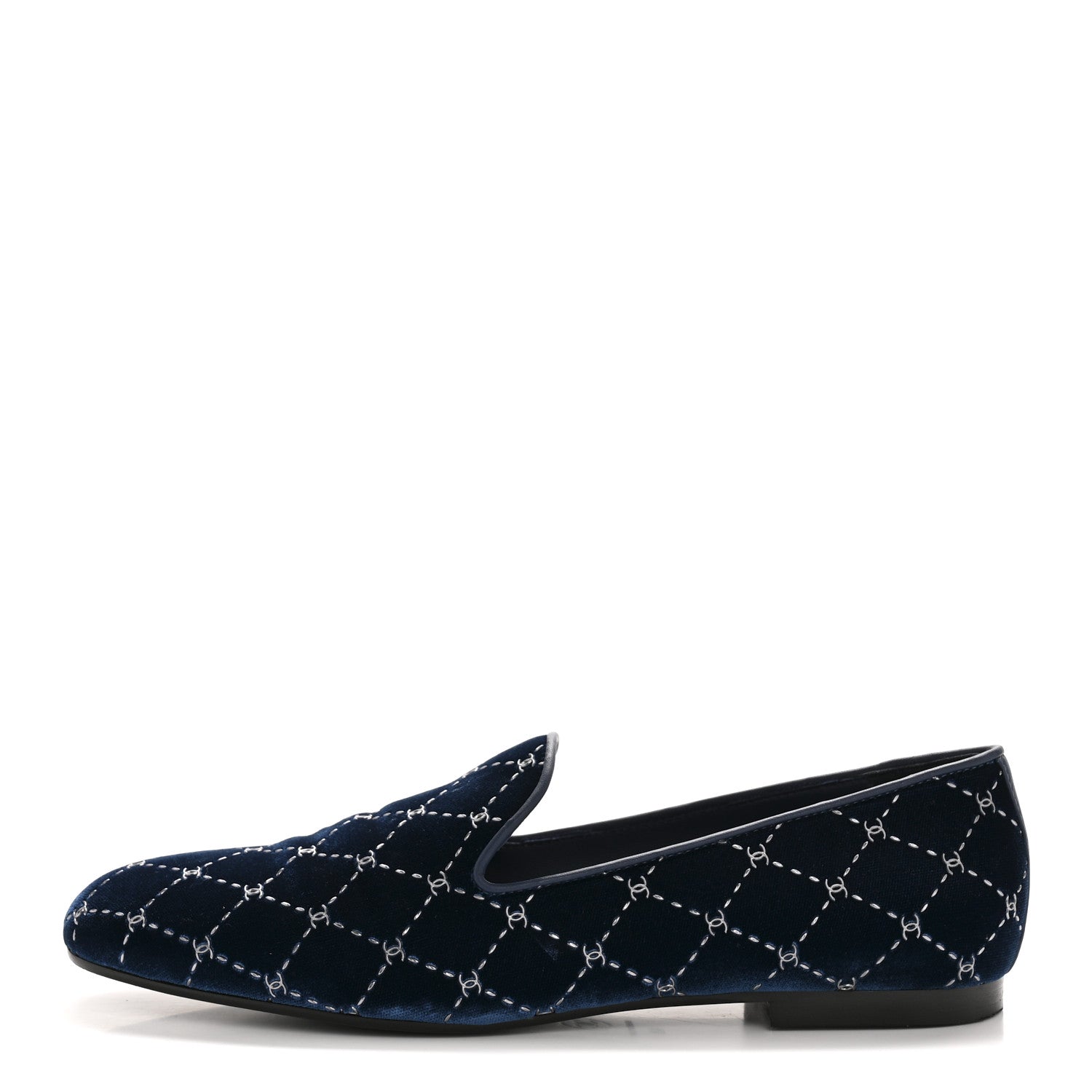 Chanel Velvet Moccasin Loafers 40 Blue 1778057 – FASHIONPHILE