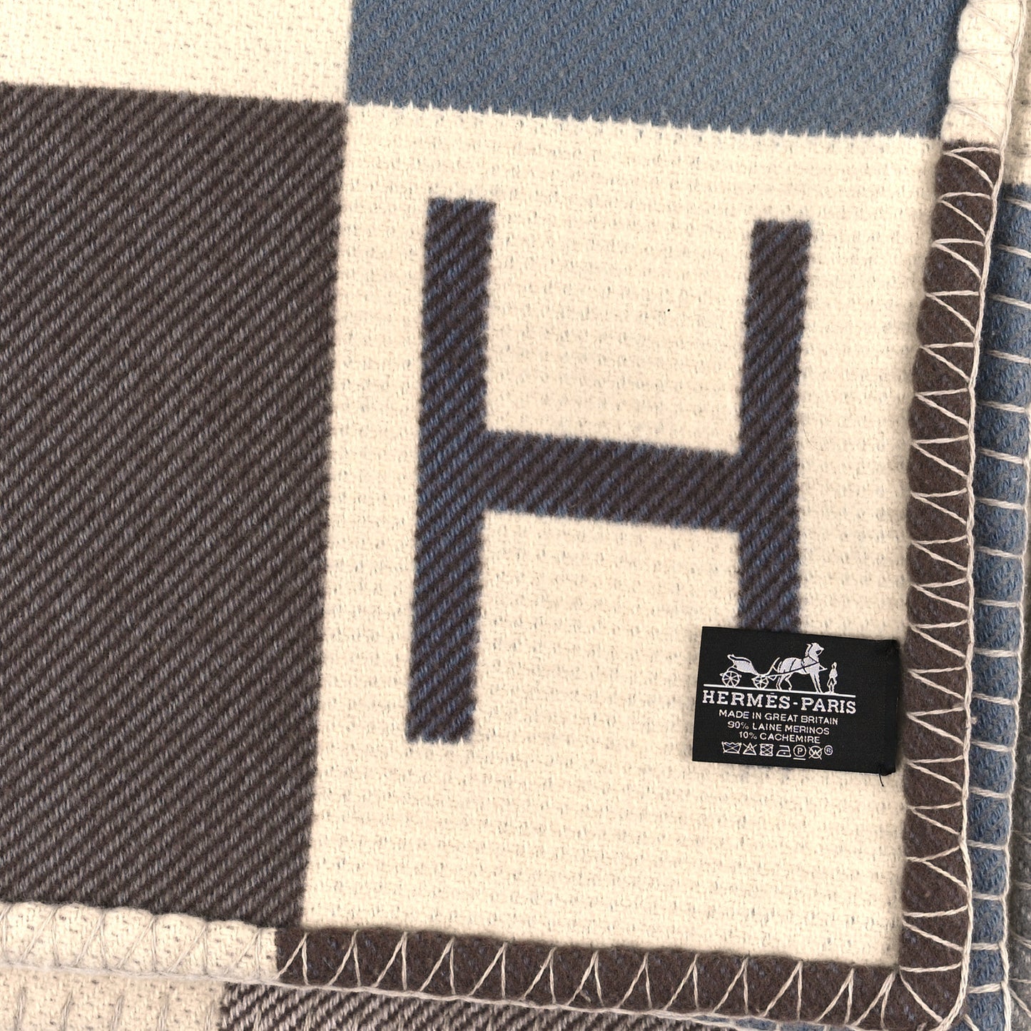 Wool Cashmere Avalon Vibration Blanket Ecru Gris