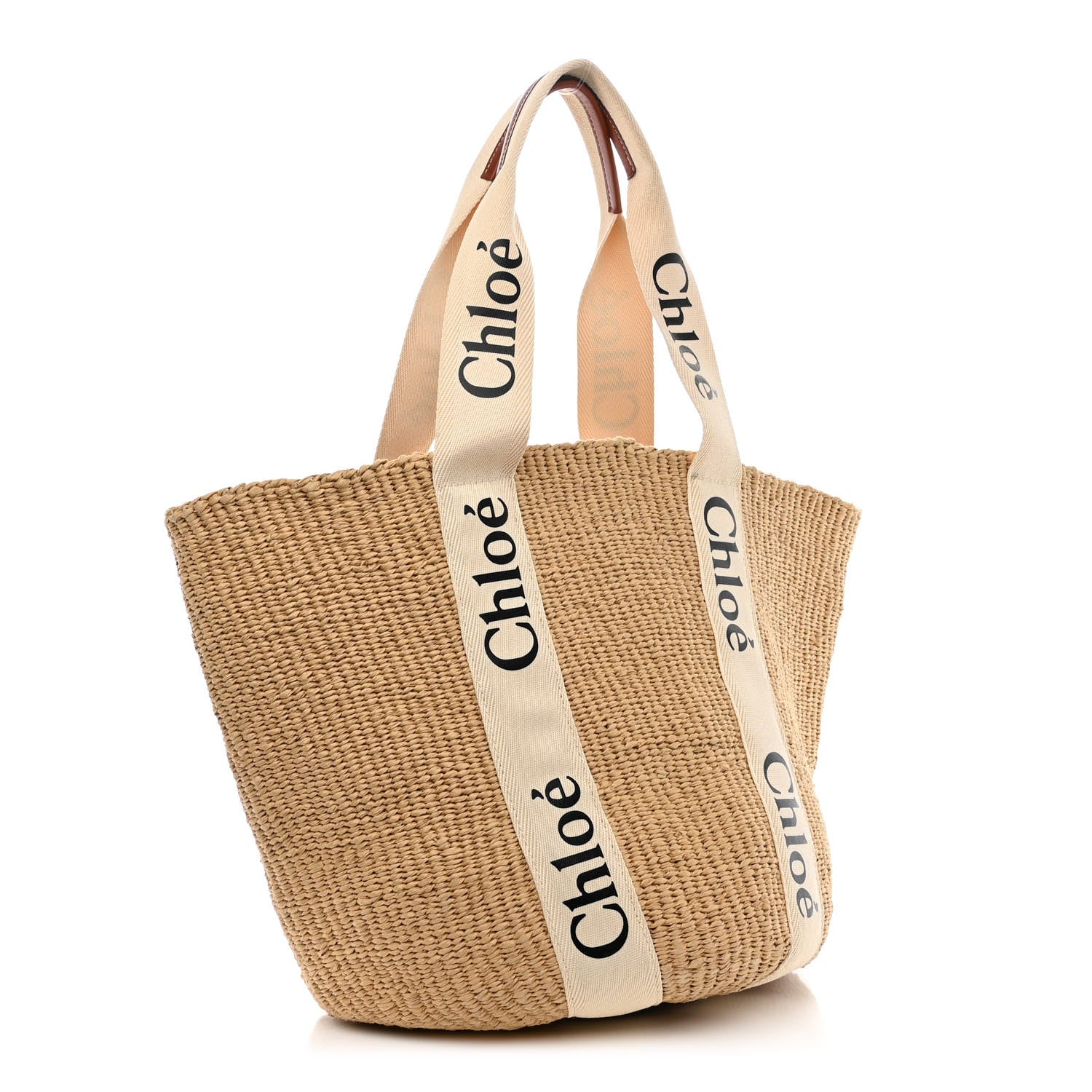 Chloe Raffia Large Woody Tote White 3 of 12
