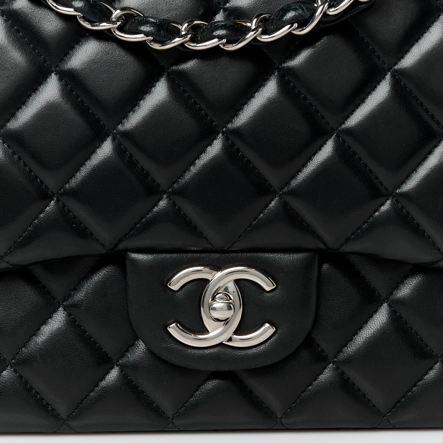 Chanel Lambskin Quilted Maxi Double Flap Black 9 of 11