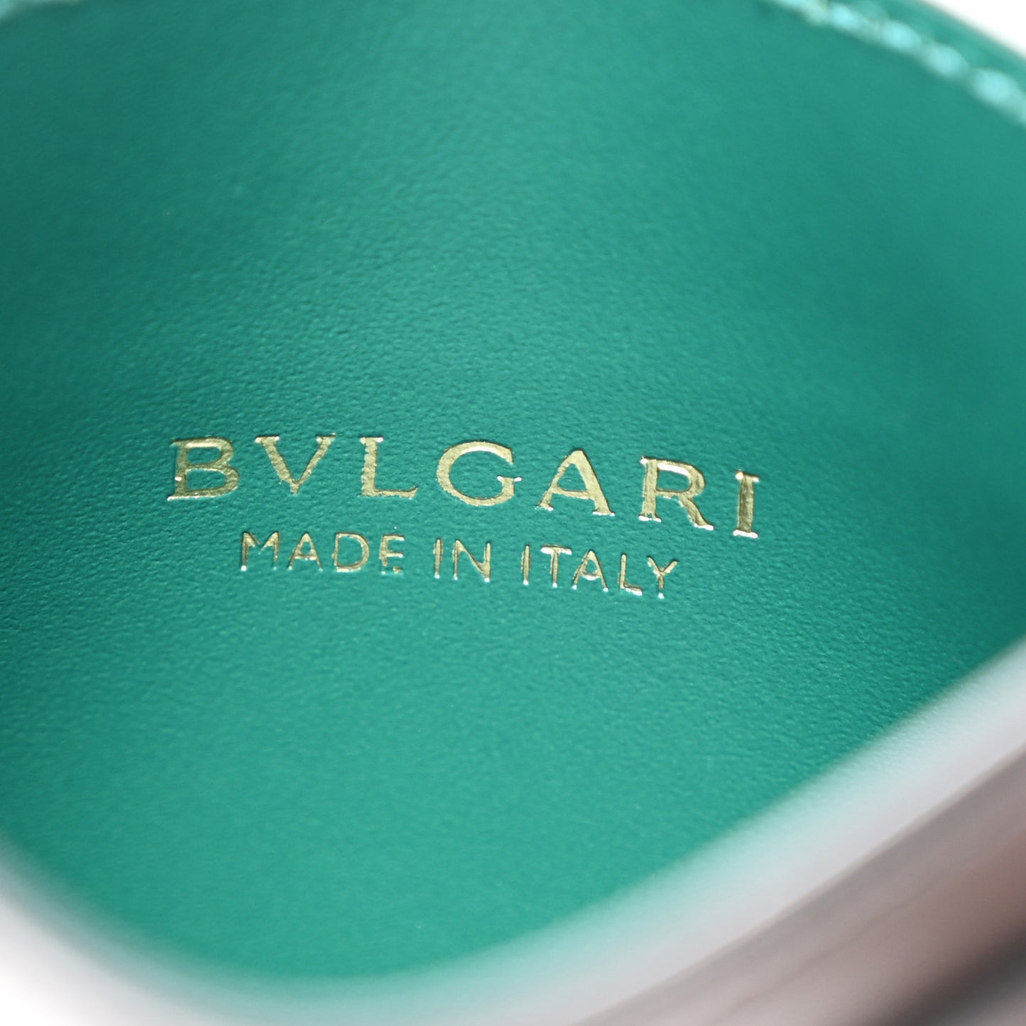Serpenti Calfskin Card Holder Black Emerald Green
