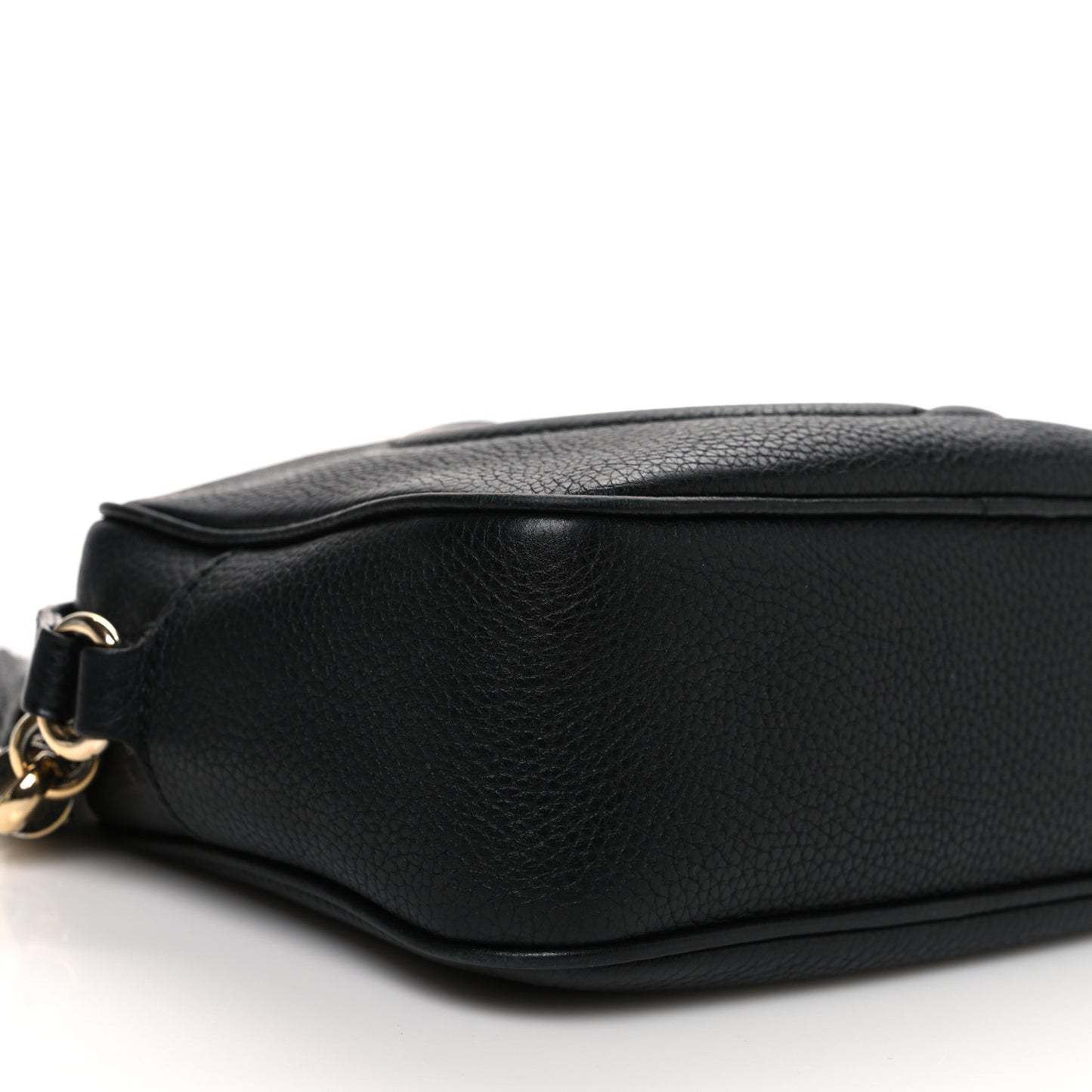 Pebbled Calfskin Small Soho Disco Bag Black