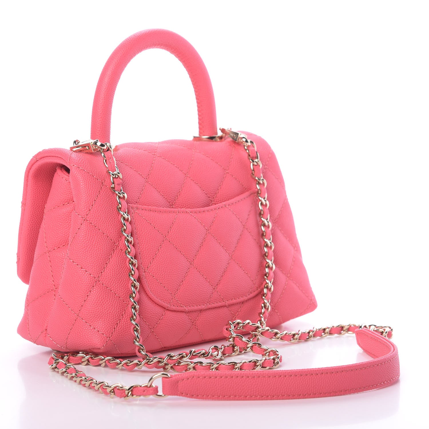 Chanel Caviar Quilted Extra Mini Coco Handle Flap Pink 3 of 11