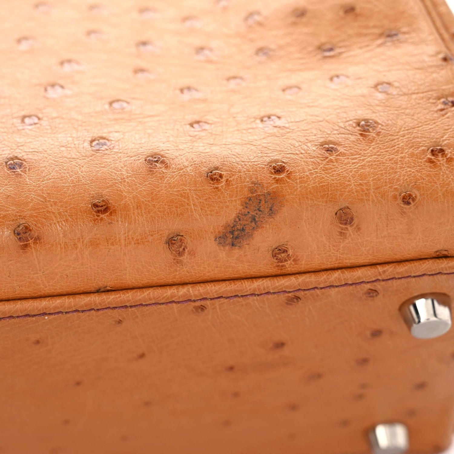 Hermes Ostrich Kelly Retourne 32 Gold 8 of 18
