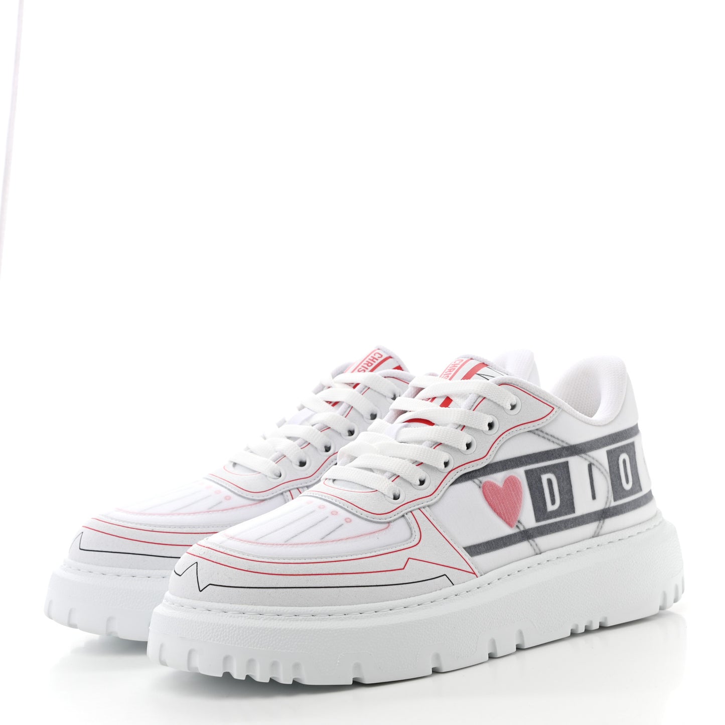 Nylon Mesh Dior Addict D Chess Dioramour Low Top Sneakers 39.5 White Multicolor