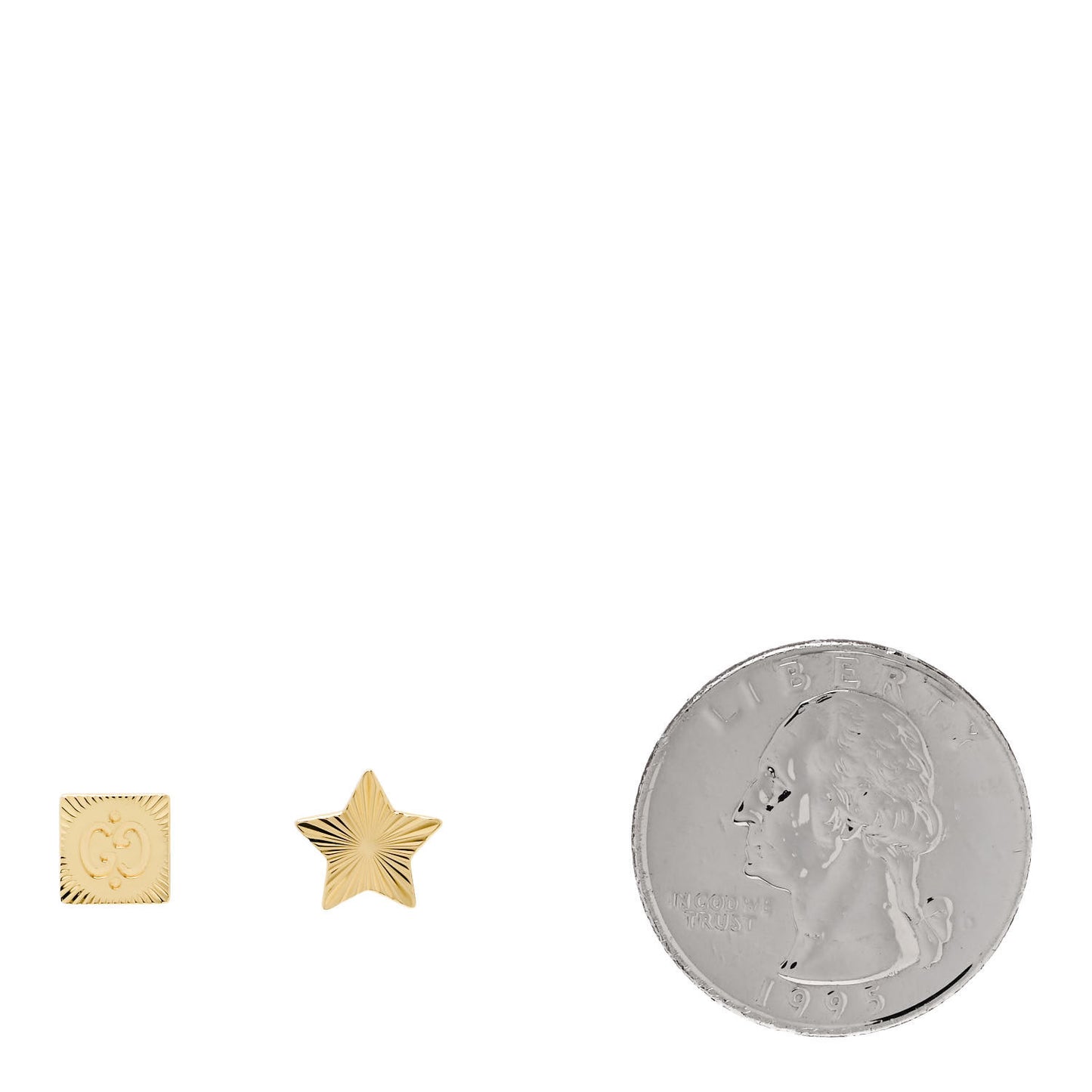 18K Yellow Gold Icon Square Star Earrings
