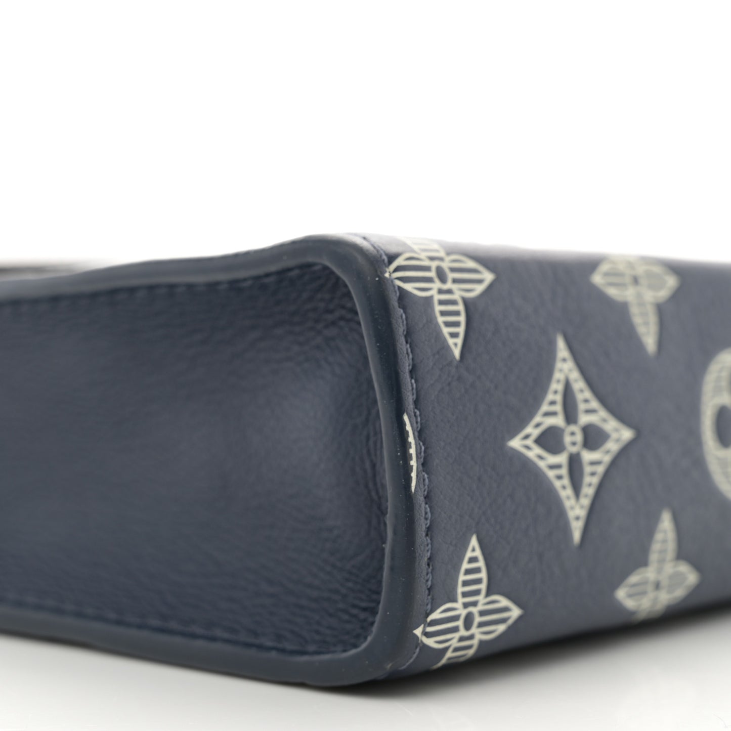 Calfskin Monogram Shadow Gaston Wearable Wallet Ink Blue White