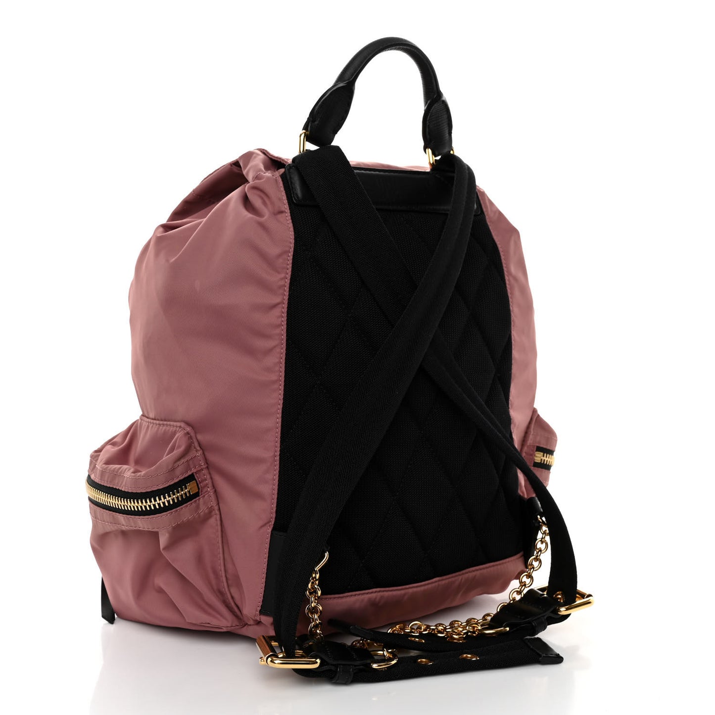 Nylon Medium Rucksack Backpack Mauve Pink