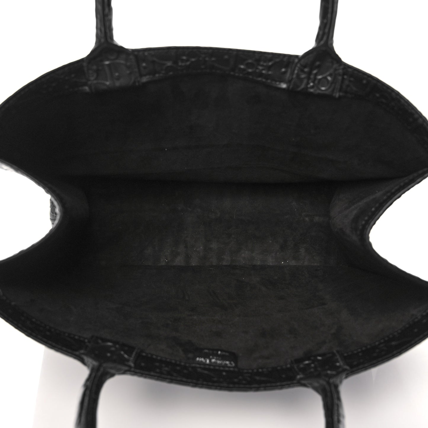 Oblique Calfskin Embossed Large Book Tote Black