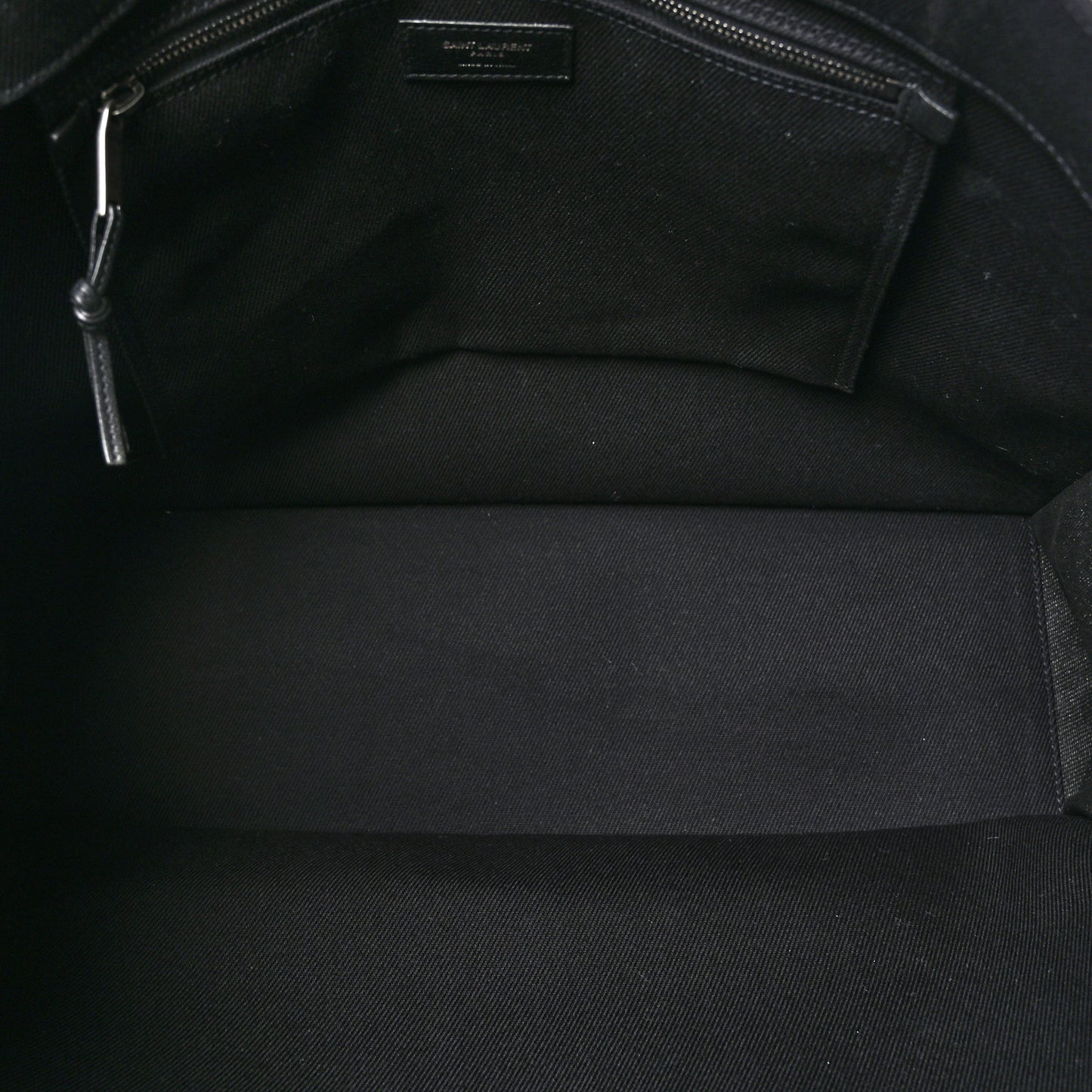 Linen Calfskin Rive Gauche Tote Black