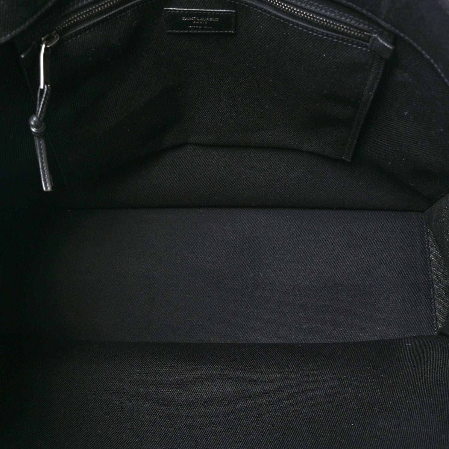 Saint Laurent Linen Calfskin Rive Gauche Tote Black 5 of 8
