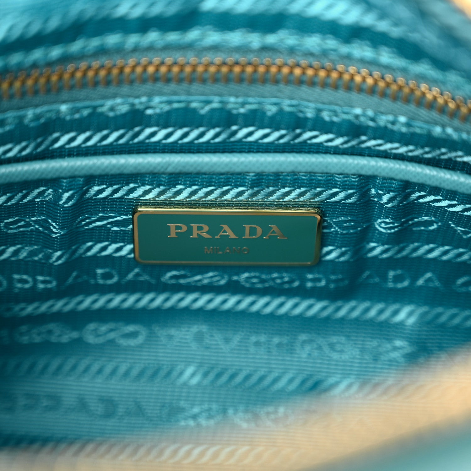 Prada Tessuto Nylon Saffiano Small Crossbody Bag Turchese 6 of 11