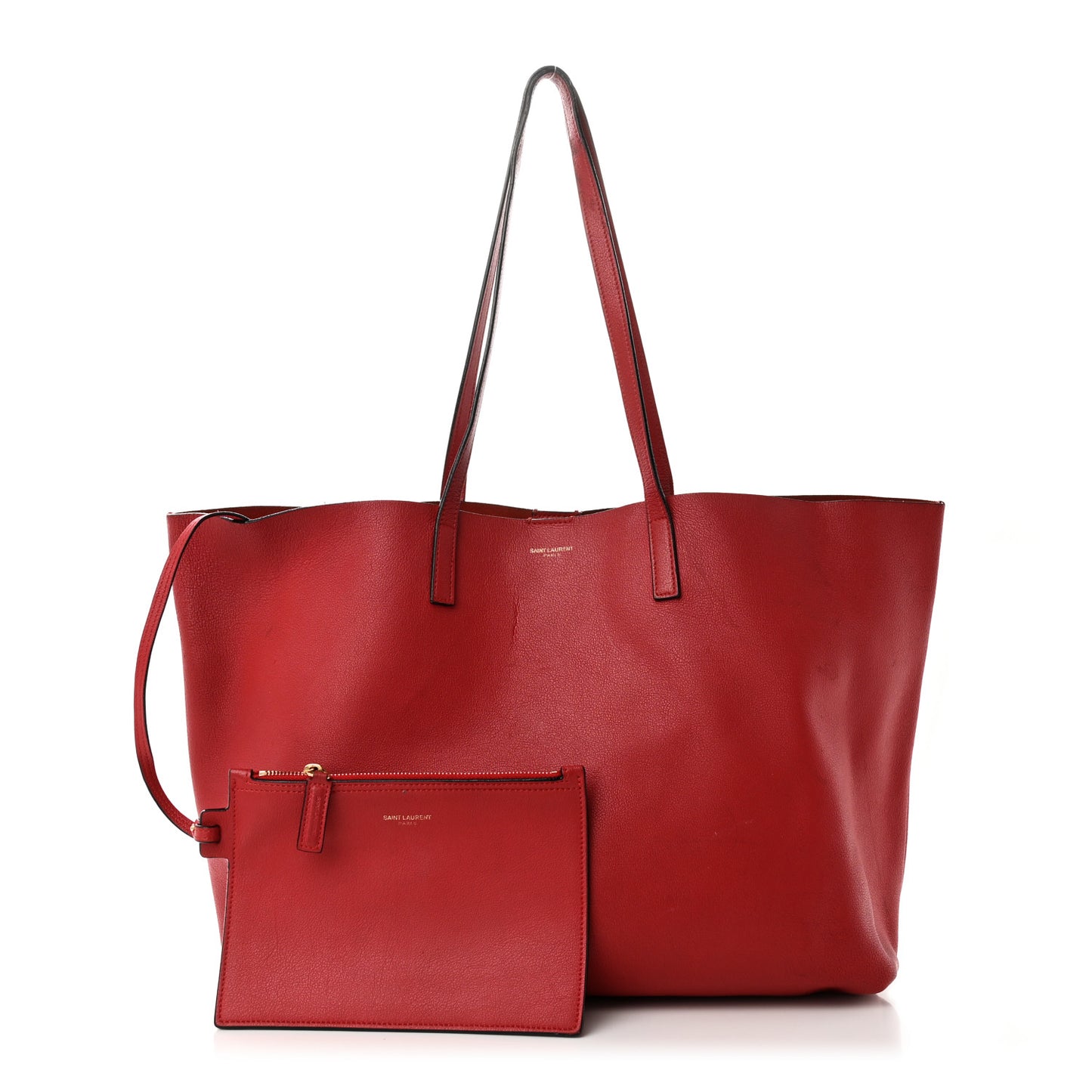 Calfskin Large Shopping Tote Red