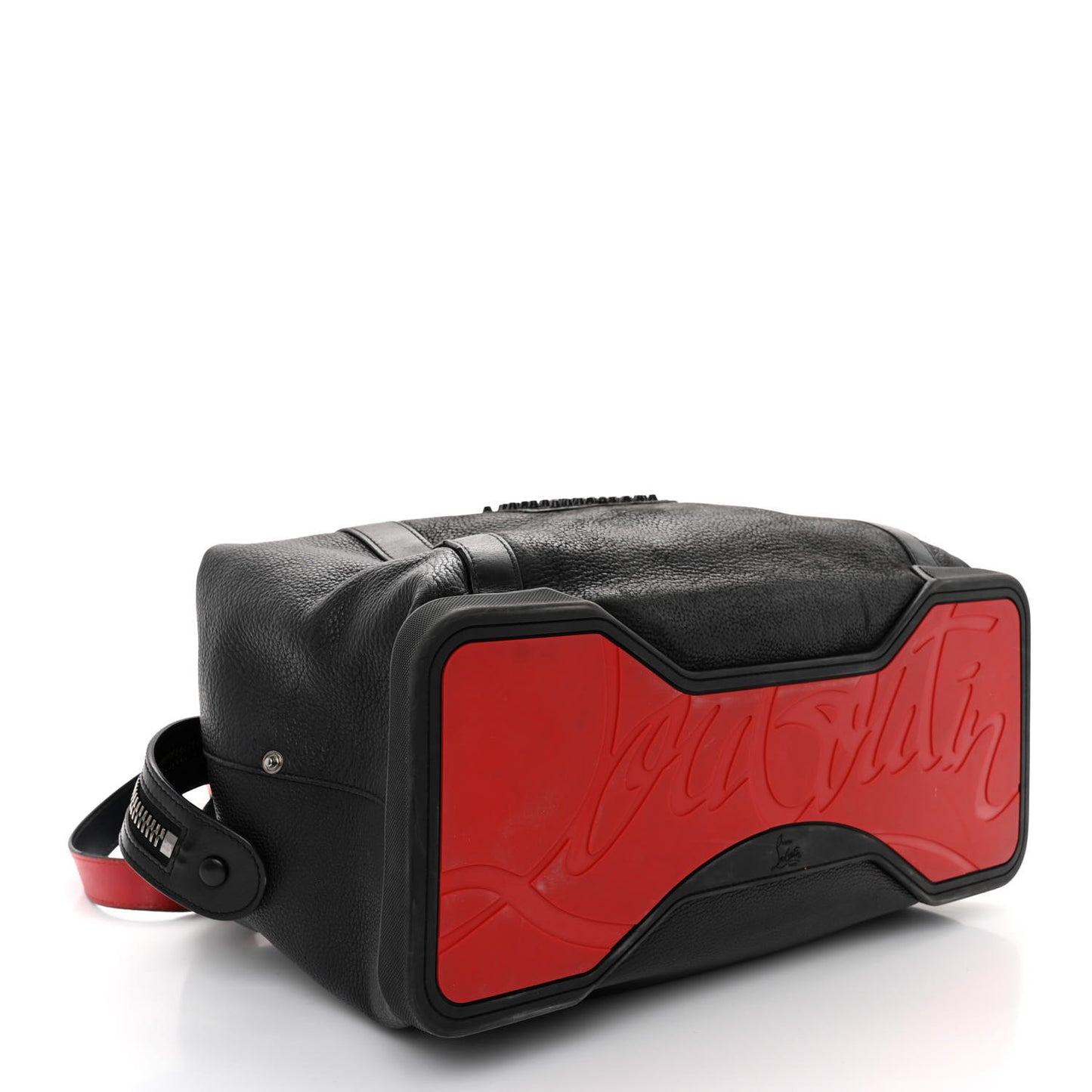 Grained Calfskin Studded Duffle Black