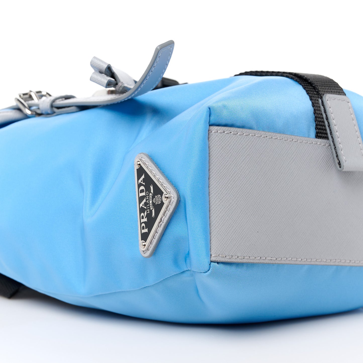 Tessuto Nylon Small Double Buckle Crossbody Pervinca