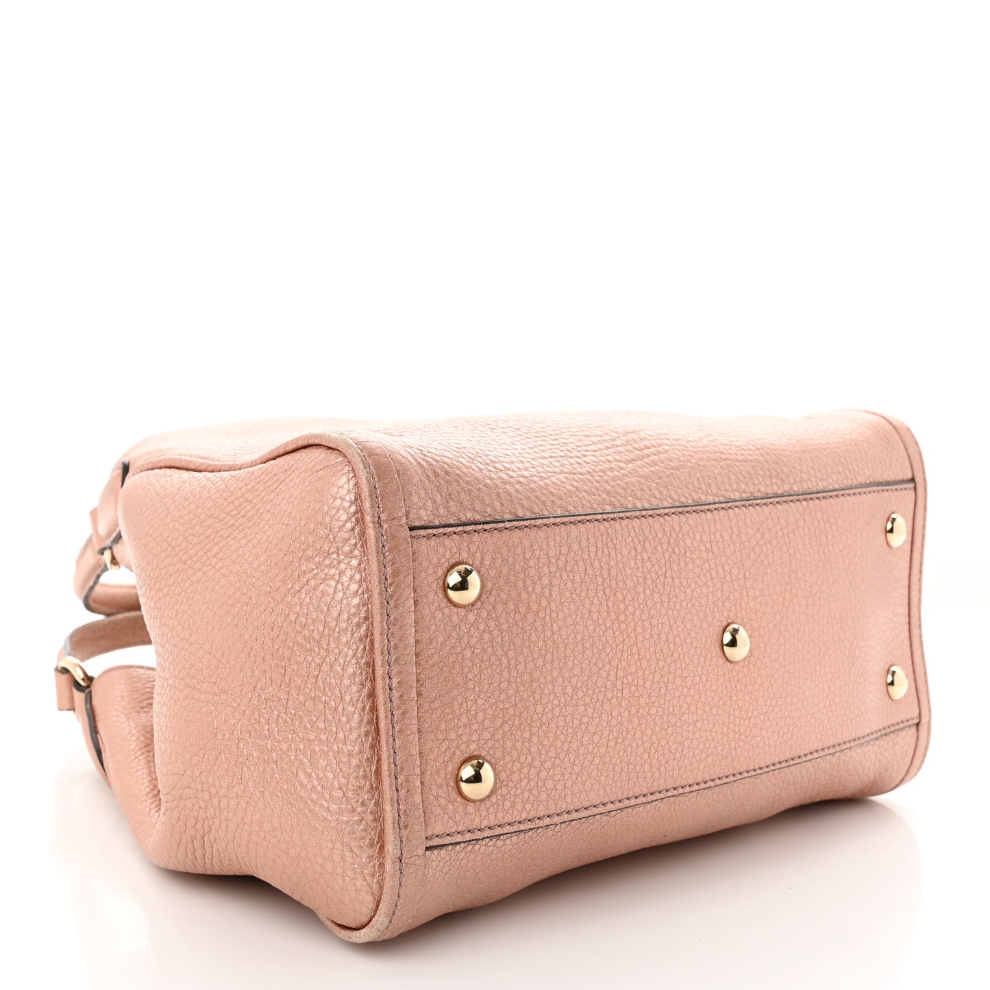 Metallic Pebbled Calfskin Small Soho Shoulder Bag Pink