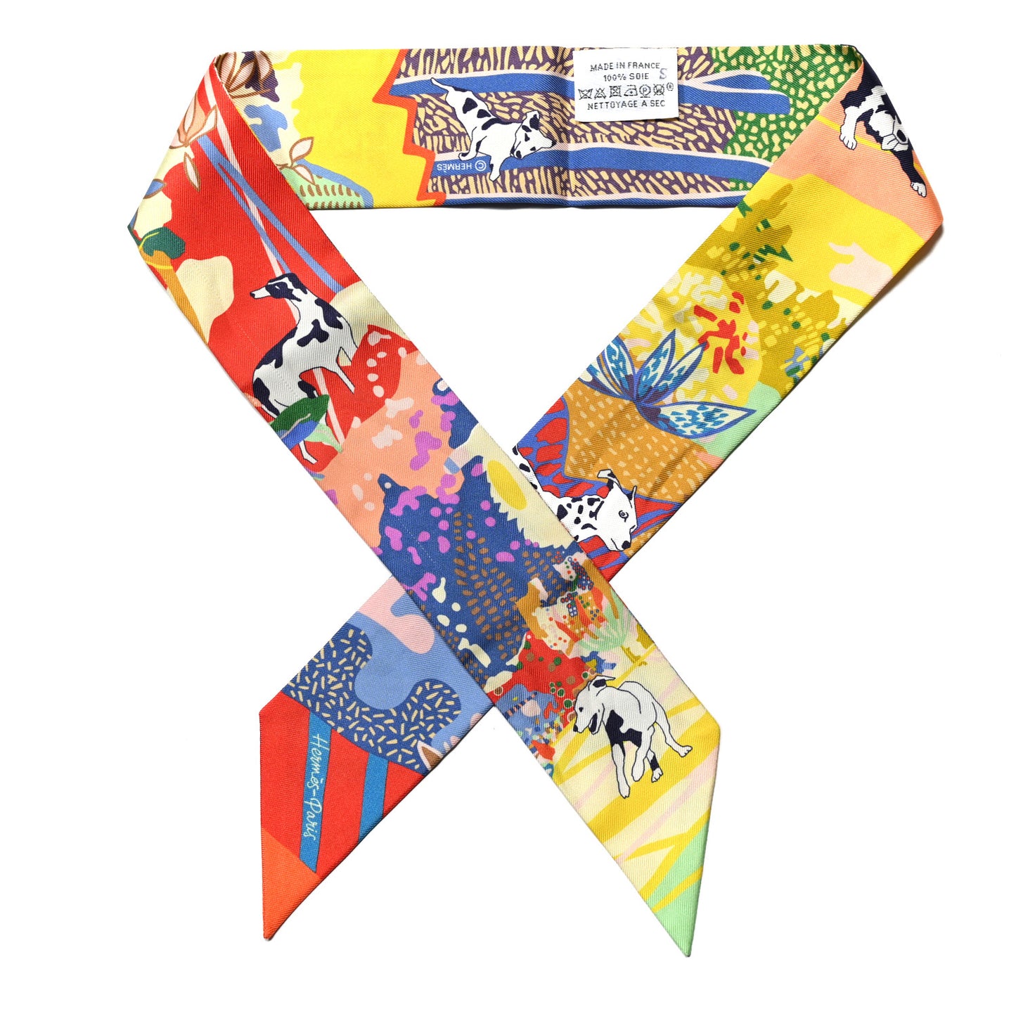 Silk En Liberte Twilly Jaune Vif Bleu Rouge