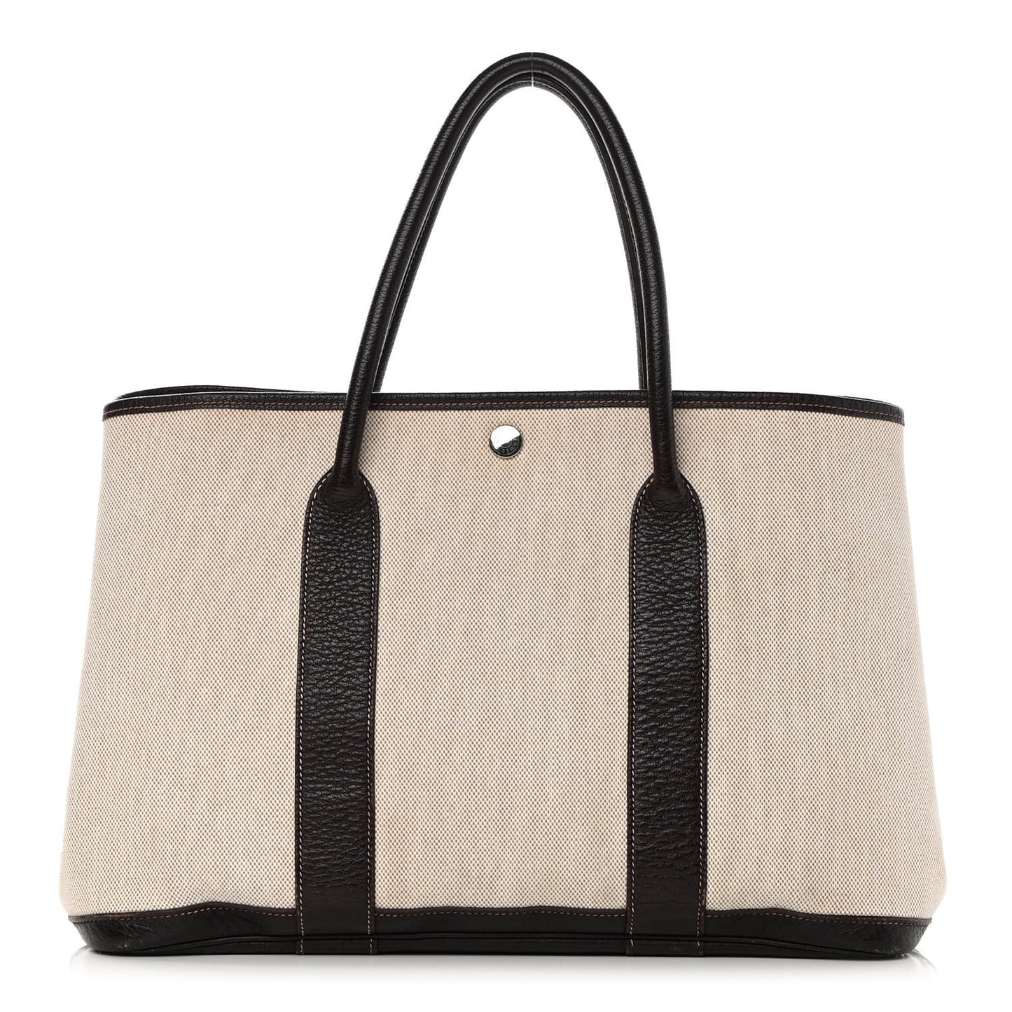 Toile Buffle Gala Garden Party Tote 36 MM Marron Fonce