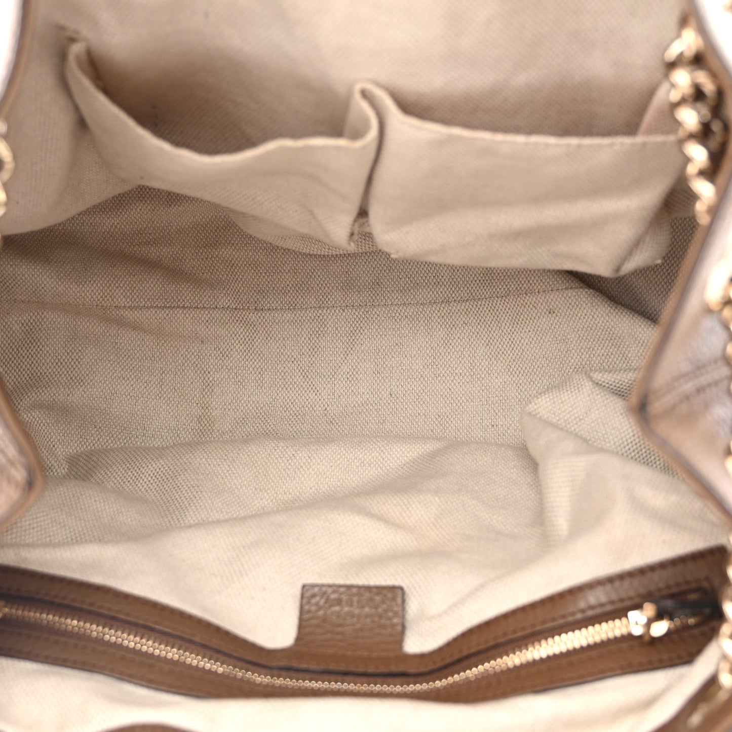 Pebbled Calfskin Medium Soho Chain Shoulder Bag Maple Brown