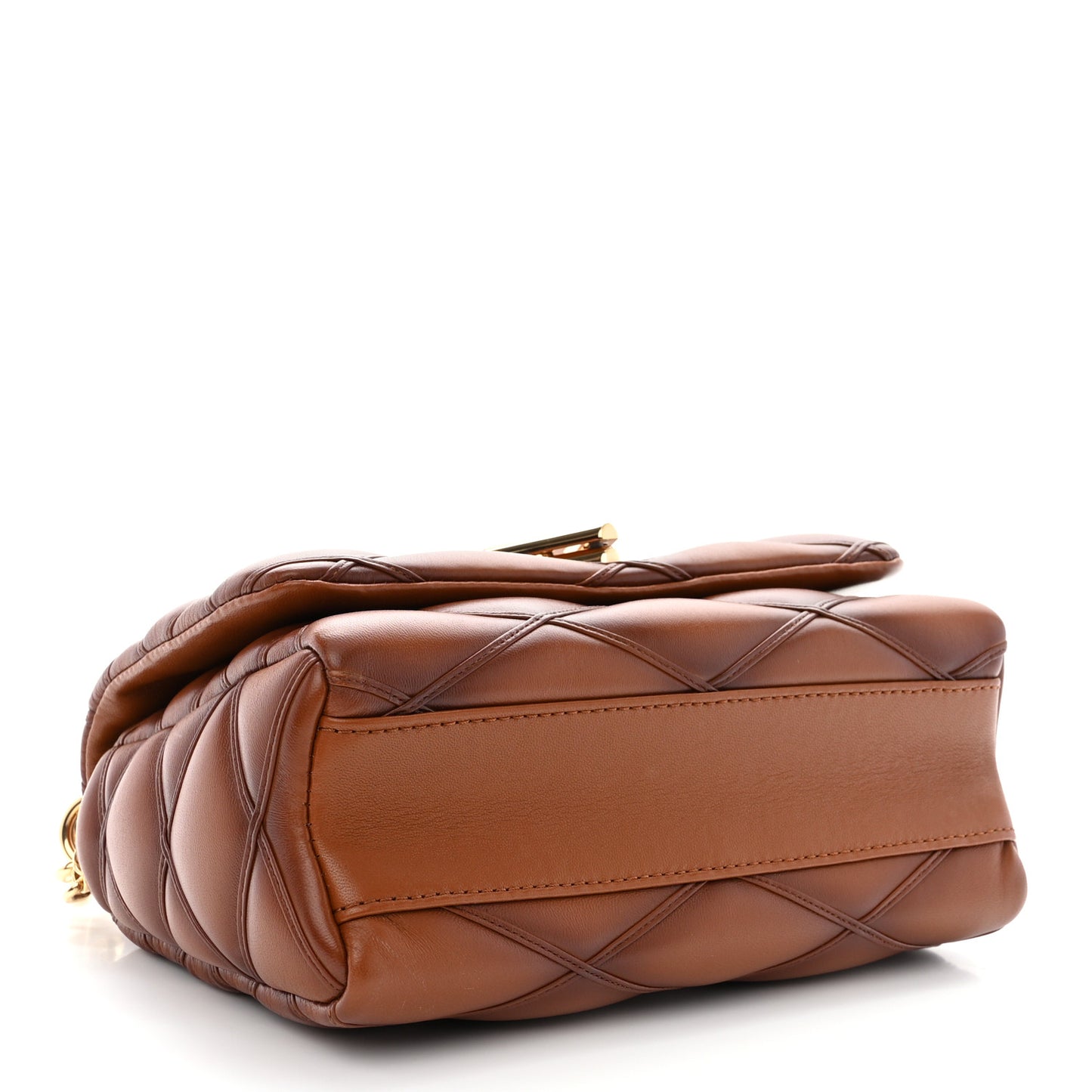 LOUIS VUITTON Lambskin Malletage Top Handle GO-14 MM Tan