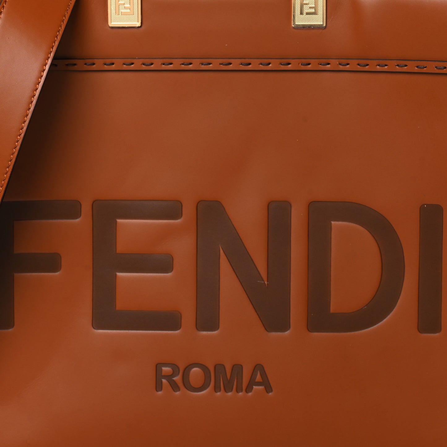 Vitello King Plexiglass Medium Fendi Sunshine Shopper Tote Cuoio