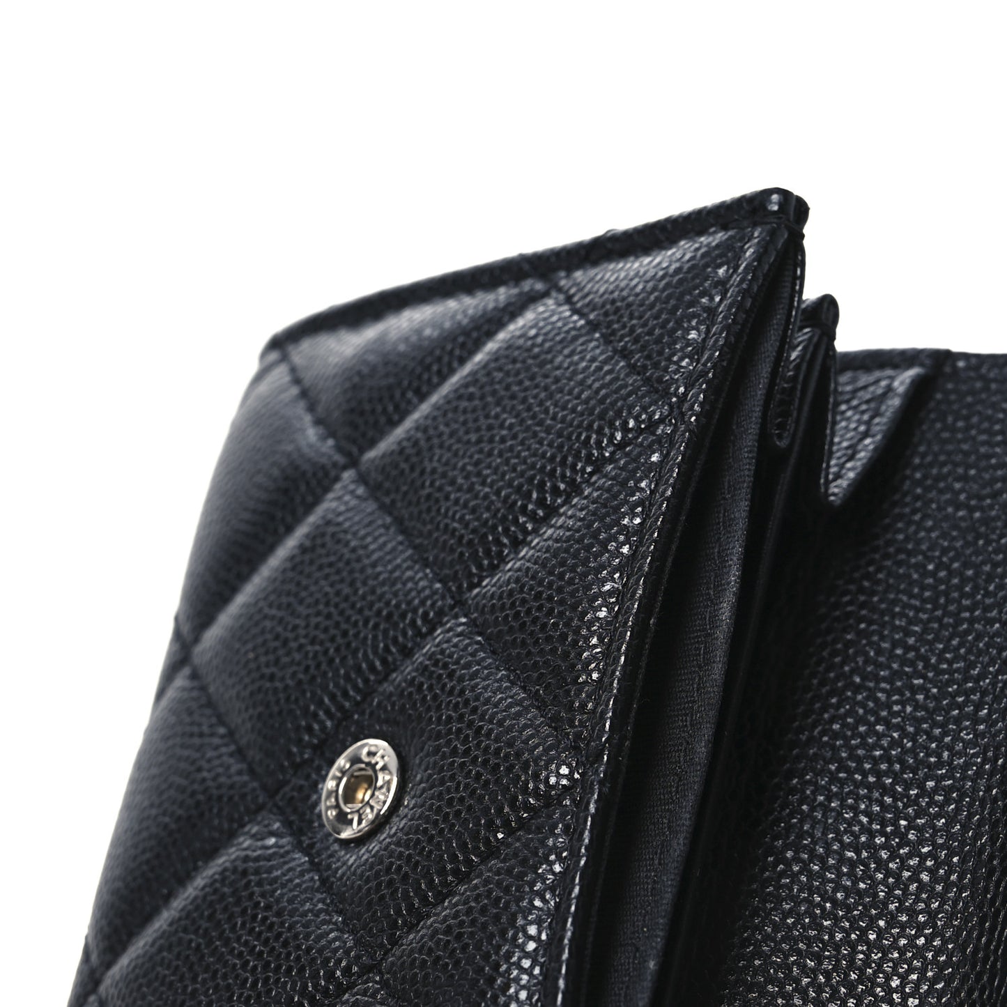 Caviar Quilted Flap Card Holder So Black