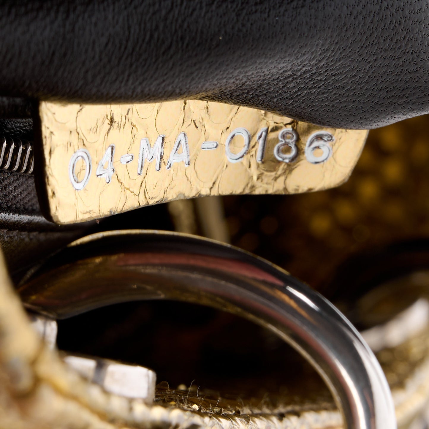 Metallic Snakeskin Mini Lady Dior Gold