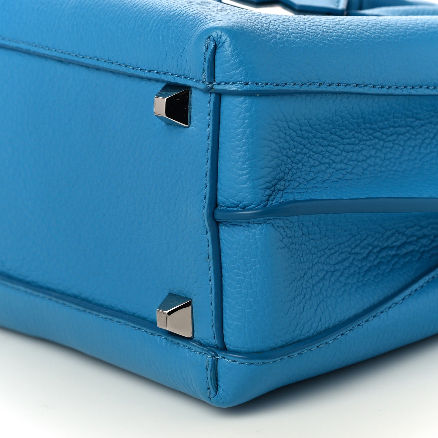 Grained Calfskin Mini Milla Tote Sky Blue
