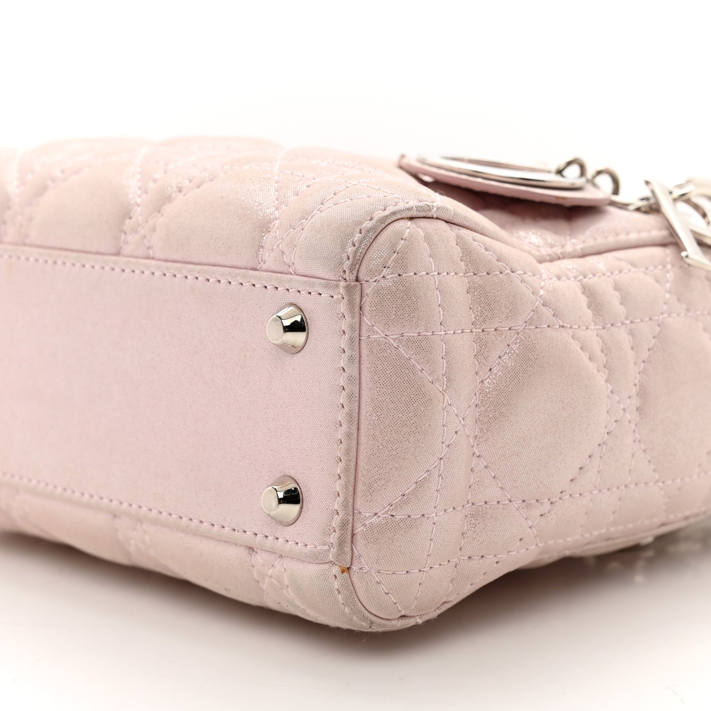 Metallic Lambskin Cannage Mini Lady Dior Lotus