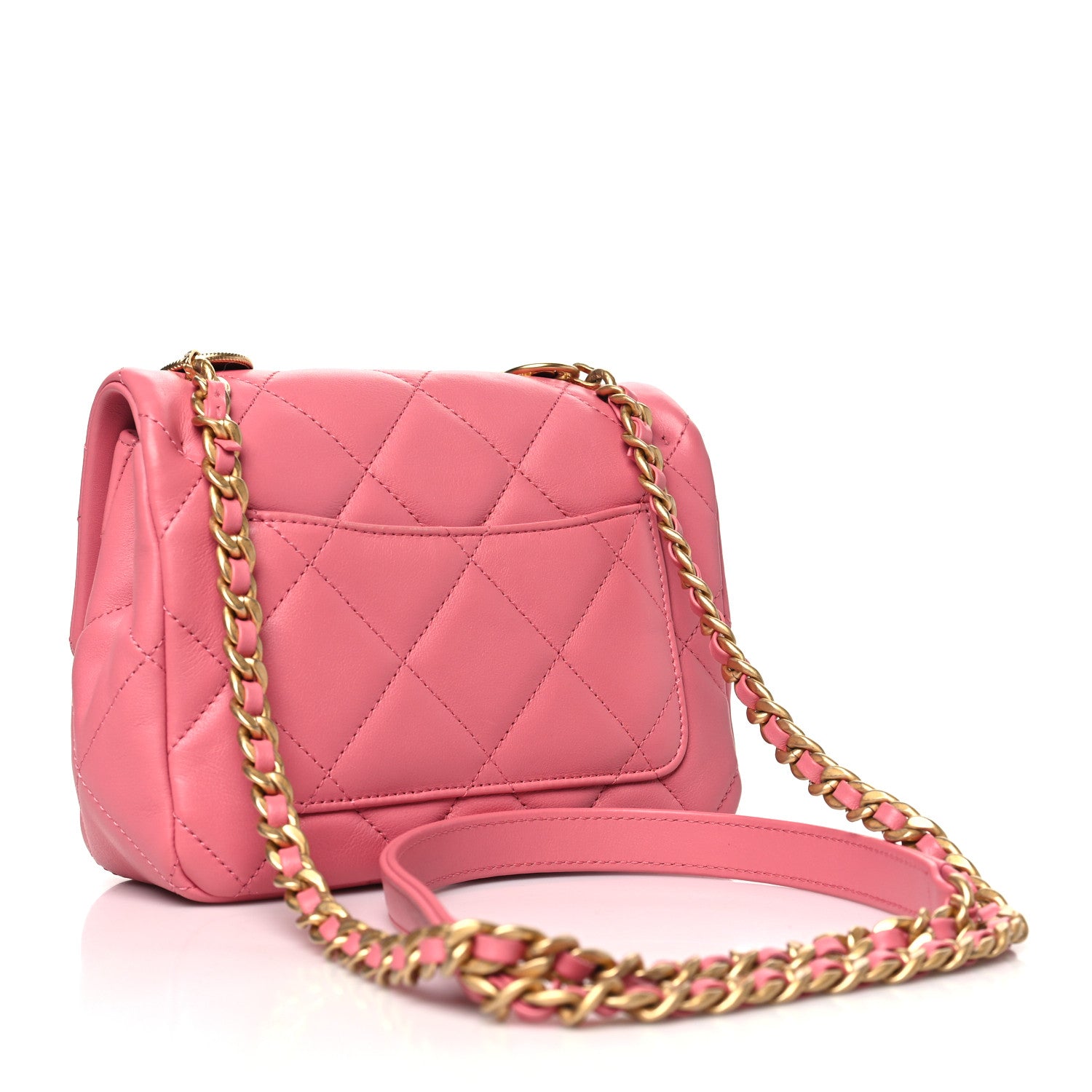 Chanel Lambskin Quilted Mini Charms Square Flap Pink 3 of 10