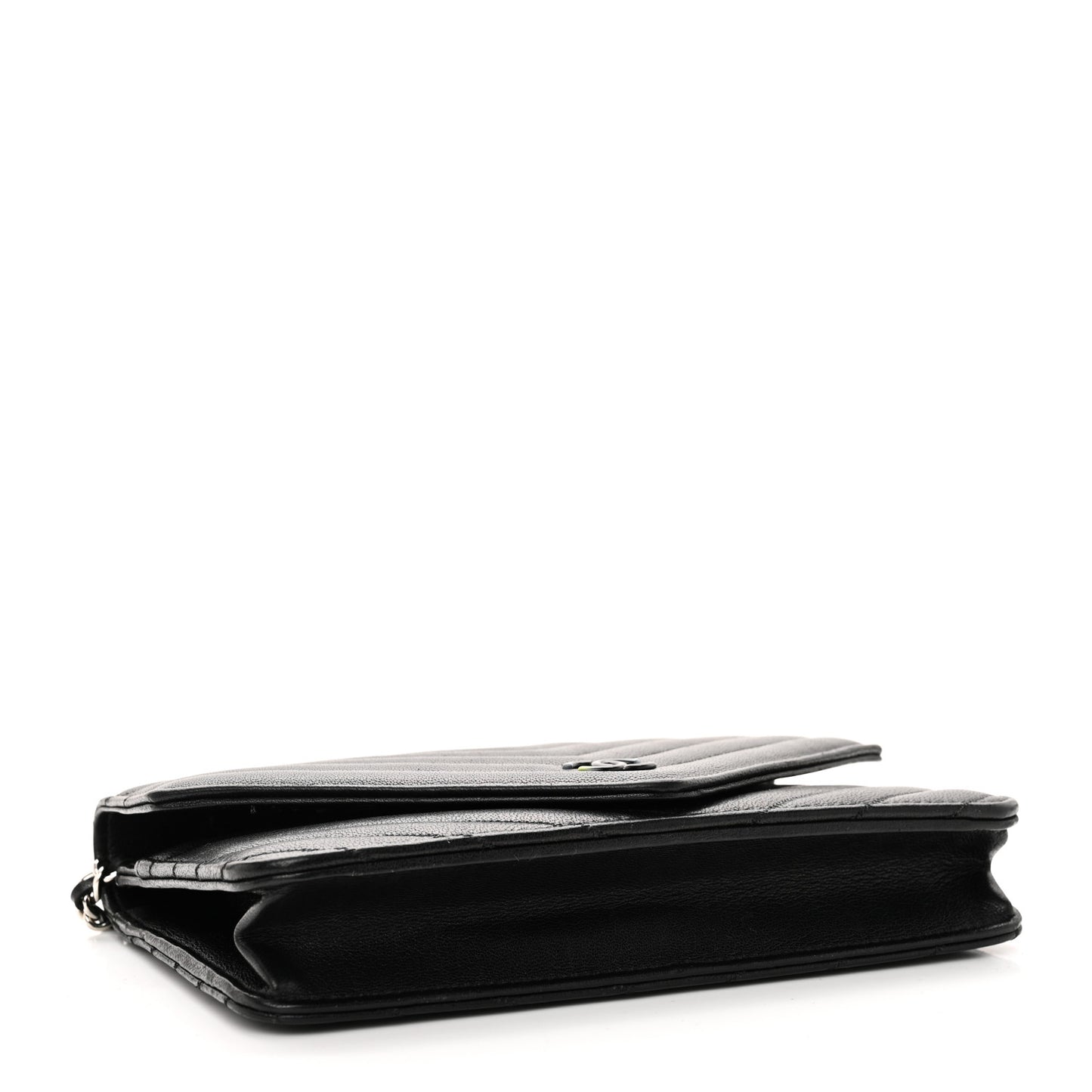 Sheepskin Chevron Wallet On Chain WOC Black