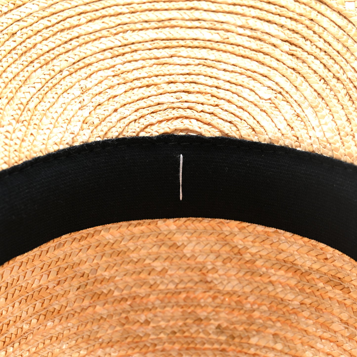 Straw Calfskin Logo Visor Hat M Natural Black