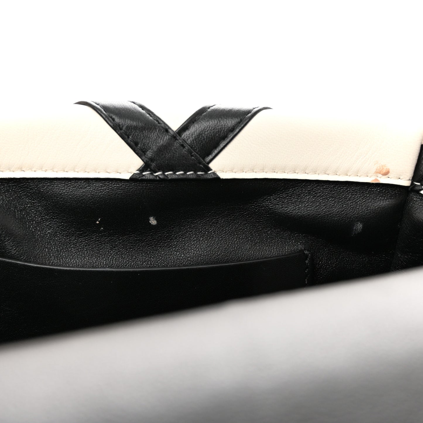Nappa Large Roman Stud Shoulder Bag Ivory Black