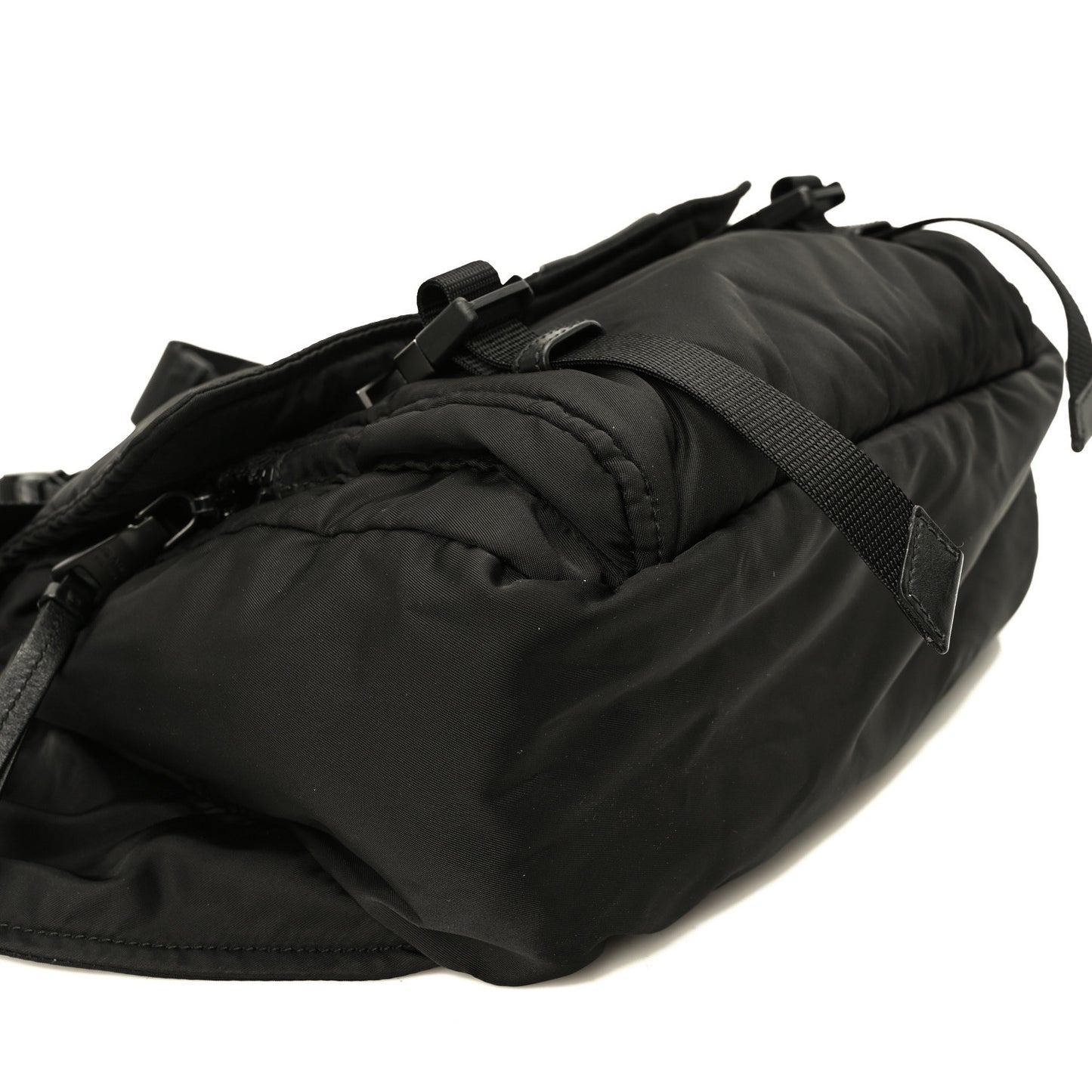 Tessuto Nylon Logo Messenger Bag Black