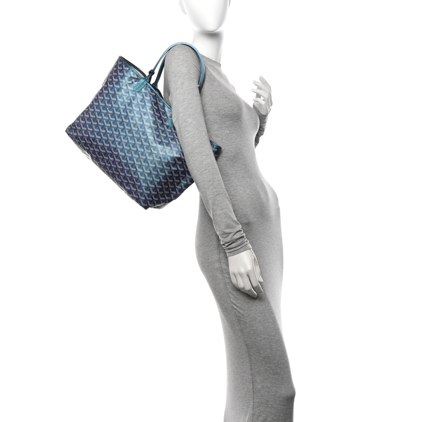 Iridescent Goyardine Saint Louis PM Pearly Blue