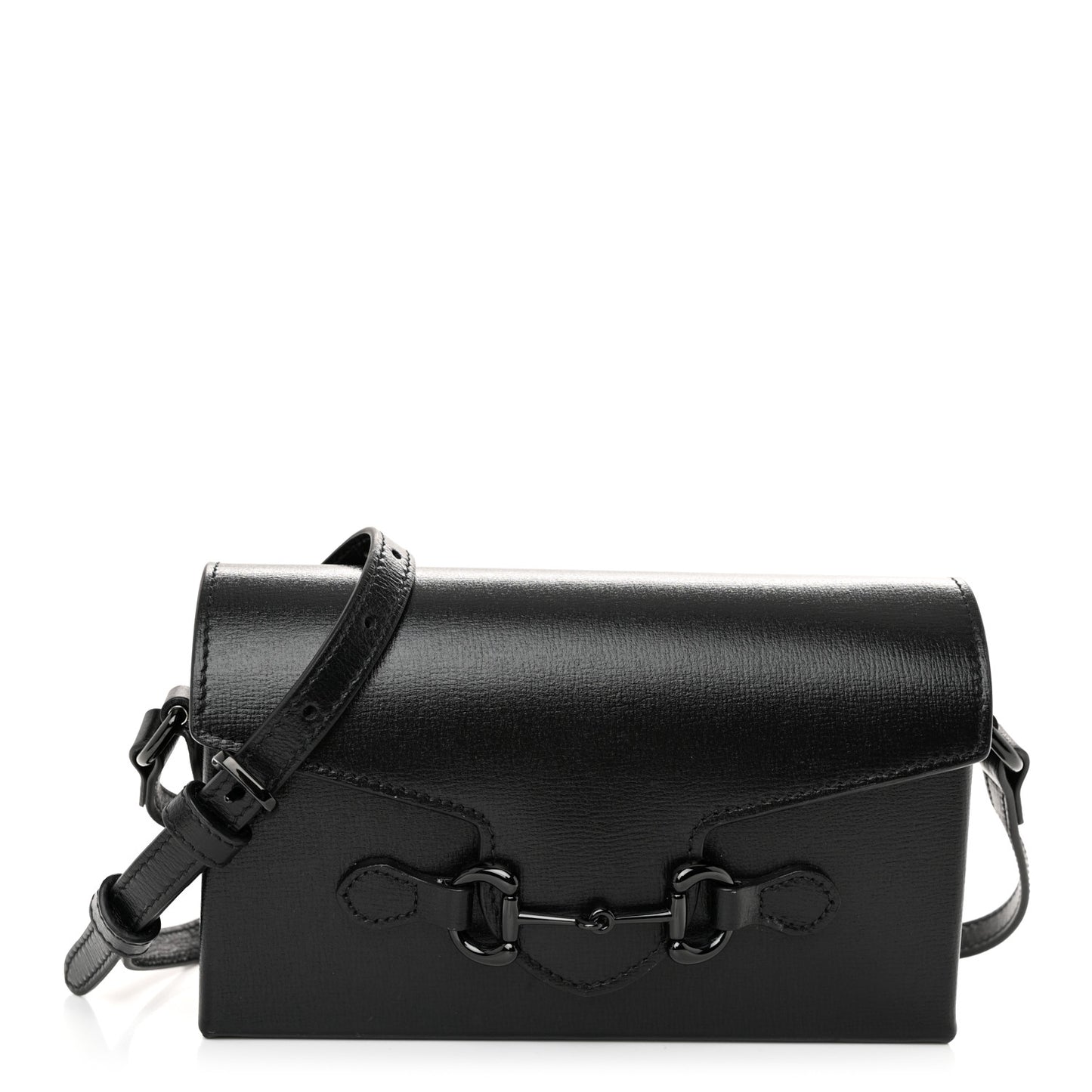 Azalea Calfskin Monochrome Mini Horsebit 1955 Shoulder Bag Black