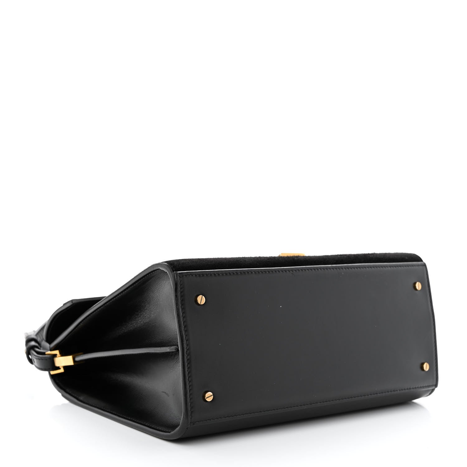 Saint Laurent Kid Scamosciato Smooth Calfskin Medium Classic Monogram Cassandra Top Handle Black Rouge Legion 4 of 12