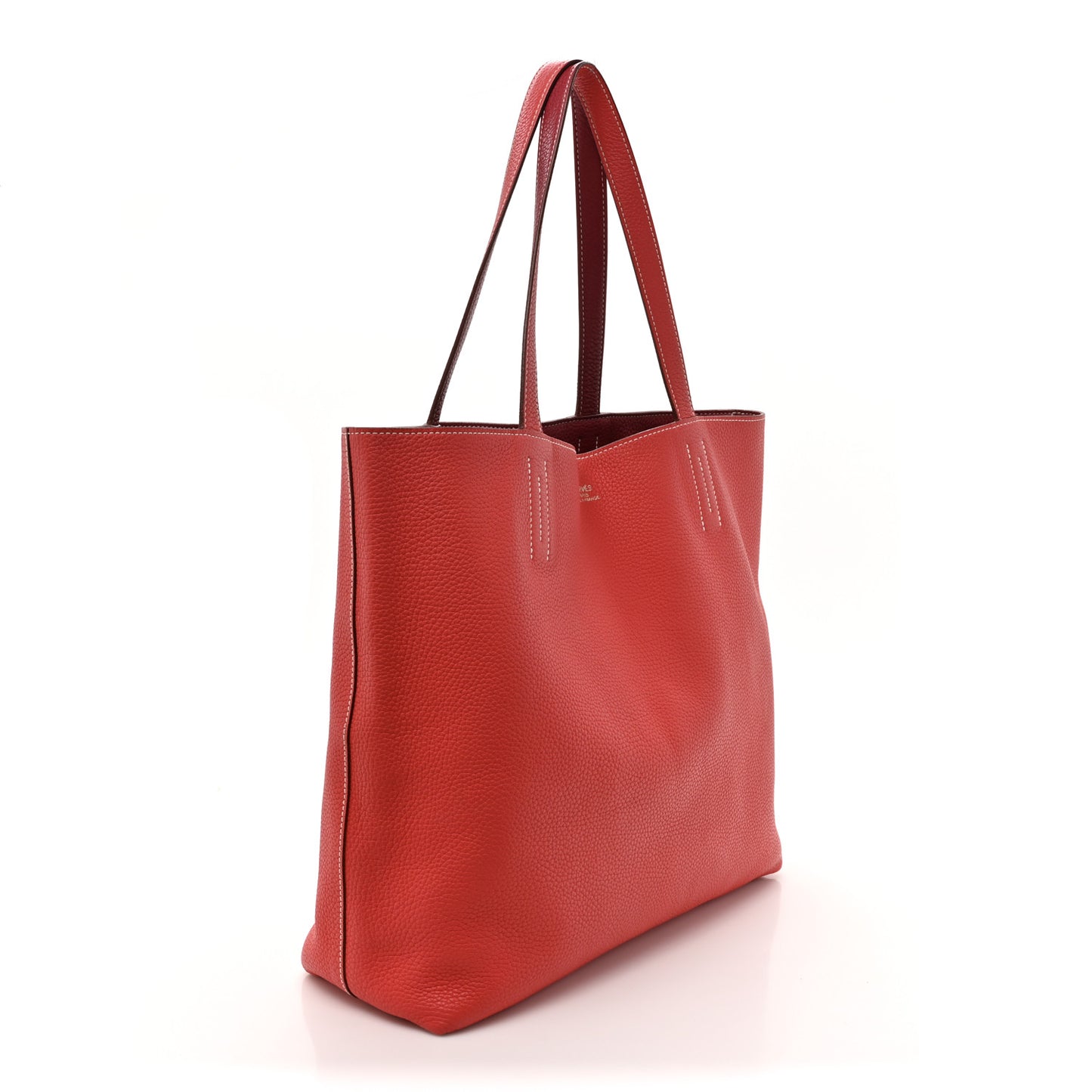 Taurillon Clemence Double Sens 45 Reversible Tote Rubis Bougainvillea