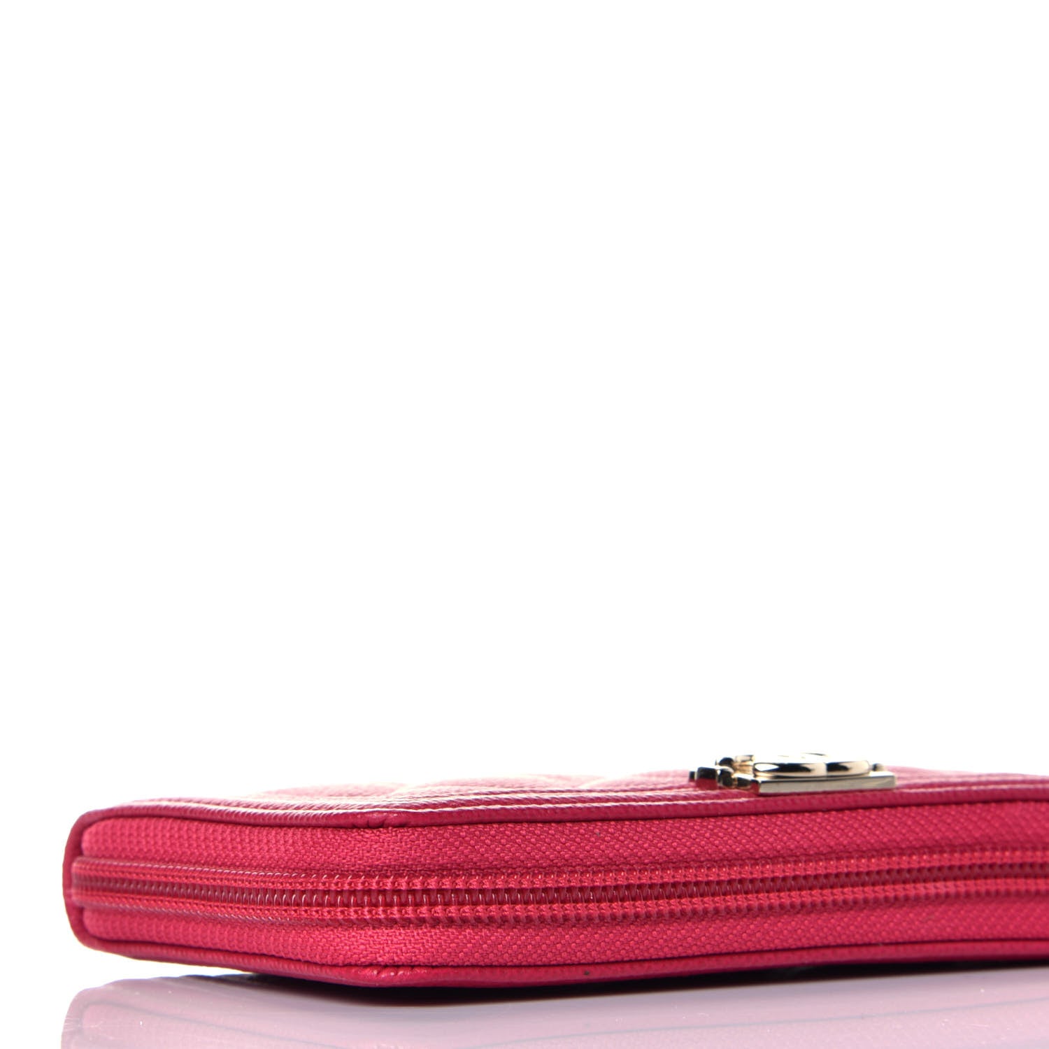 Chanel Caviar Quilted Small Boy Zip Around Wallet Fuchsia 7 of 8
