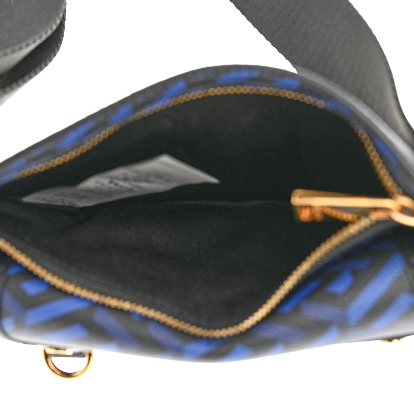 Coated Canvas La Greca Signature Bum Bag Black Blue