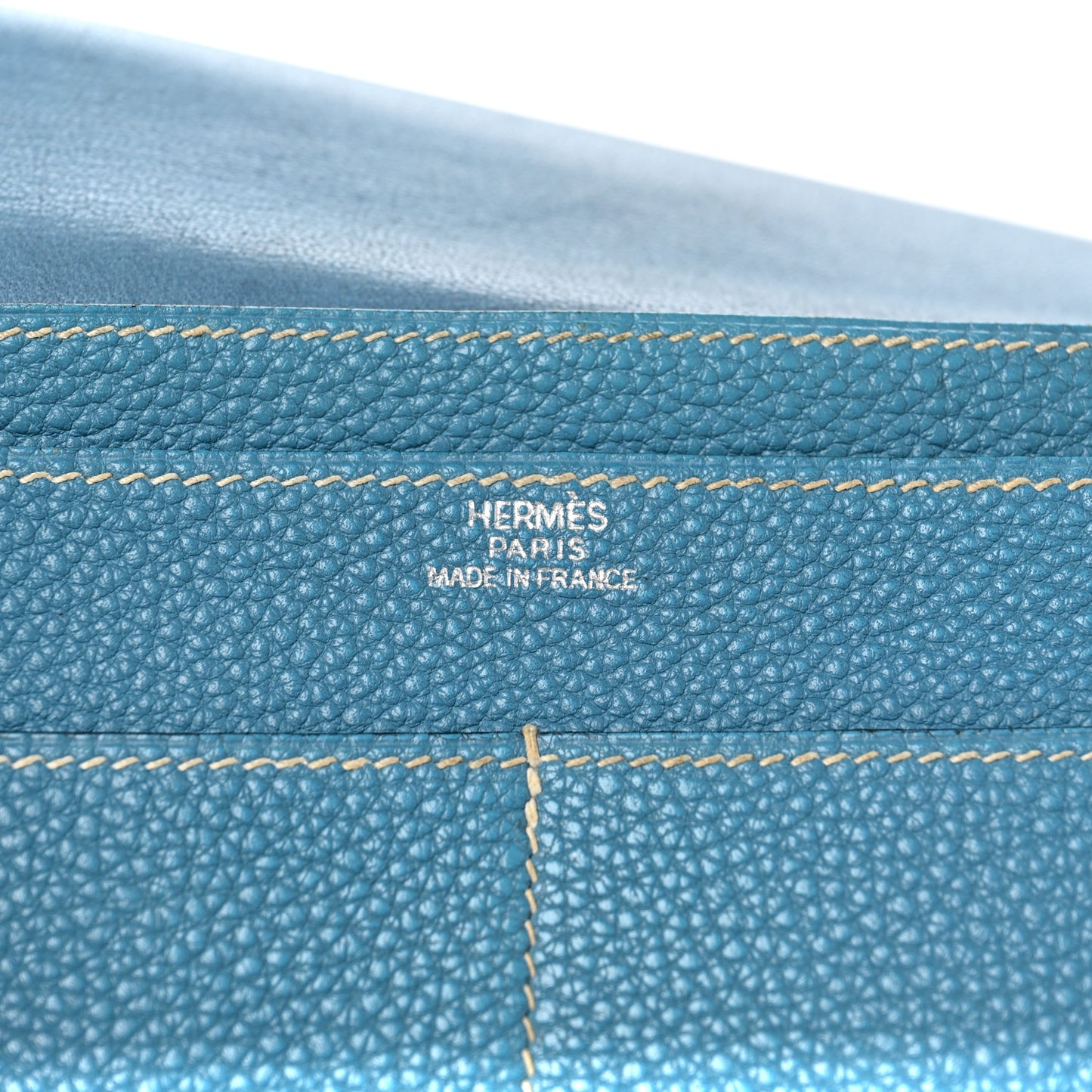 Togo Dogon Duo Wallet Blue Jean