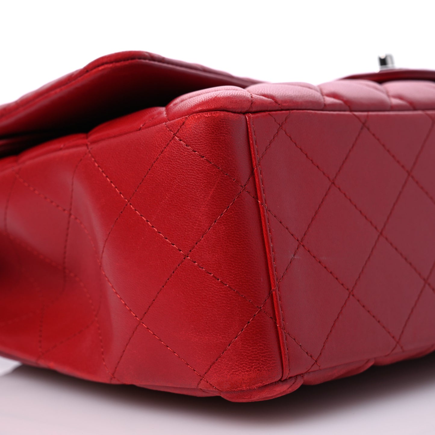Lambskin Quilted Maxi Double Flap Red