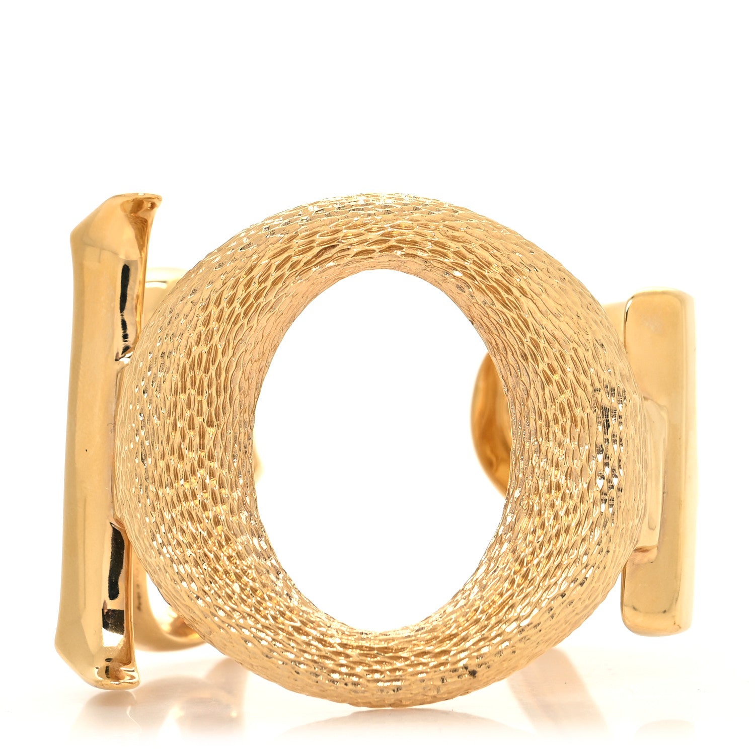 Christian Dior Metal Logo Cuff Bracelet Gold 1 of 4