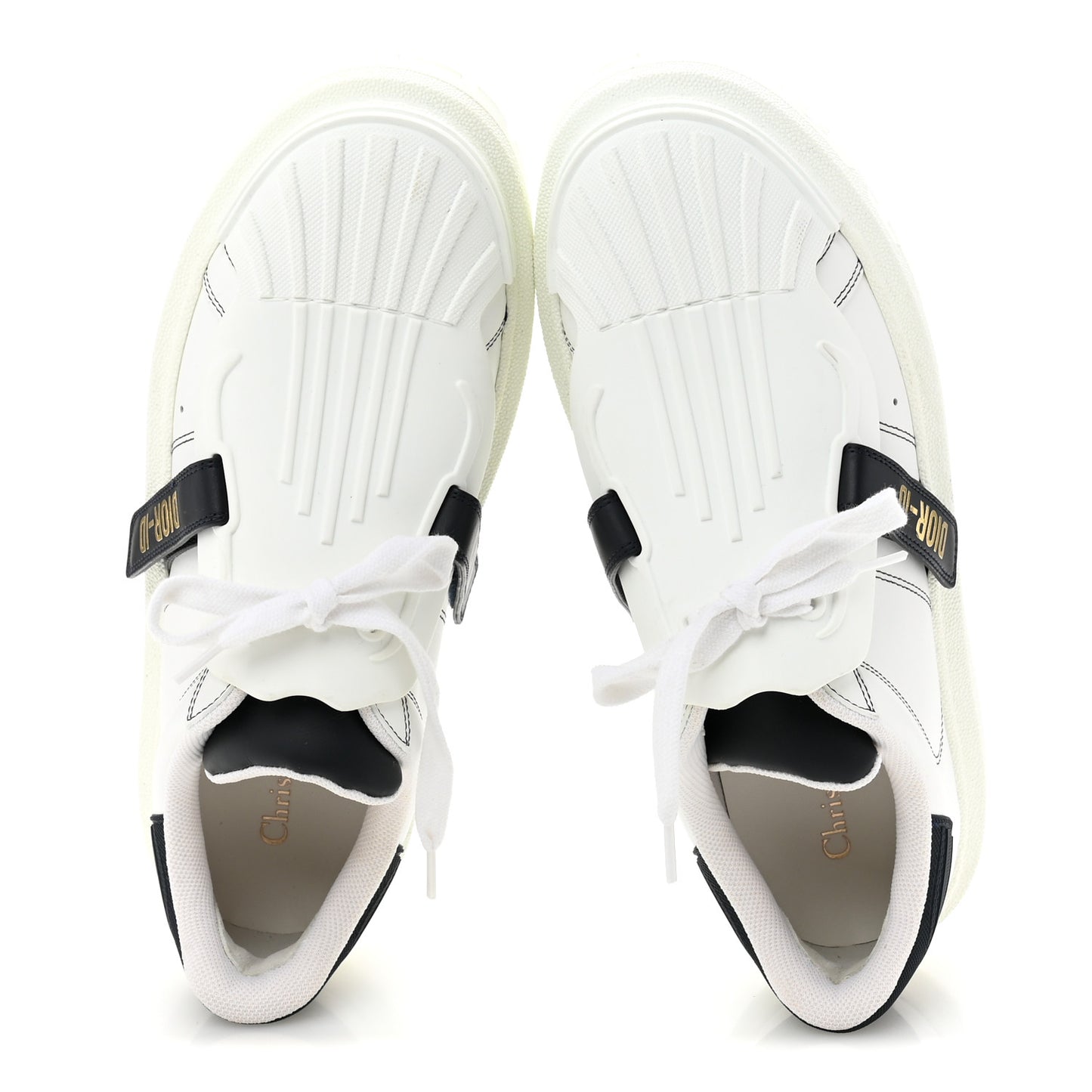 Calfskin Bi-Color Dior-ID Platform Sneakers 41 White Deep Blue